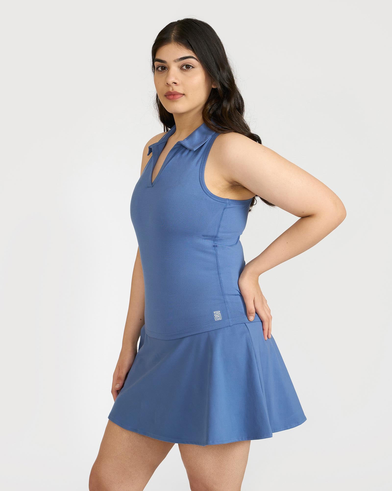 Zen Polo Neck Top with In-built sports bra & Cheerful Skorts Co-Ord Set