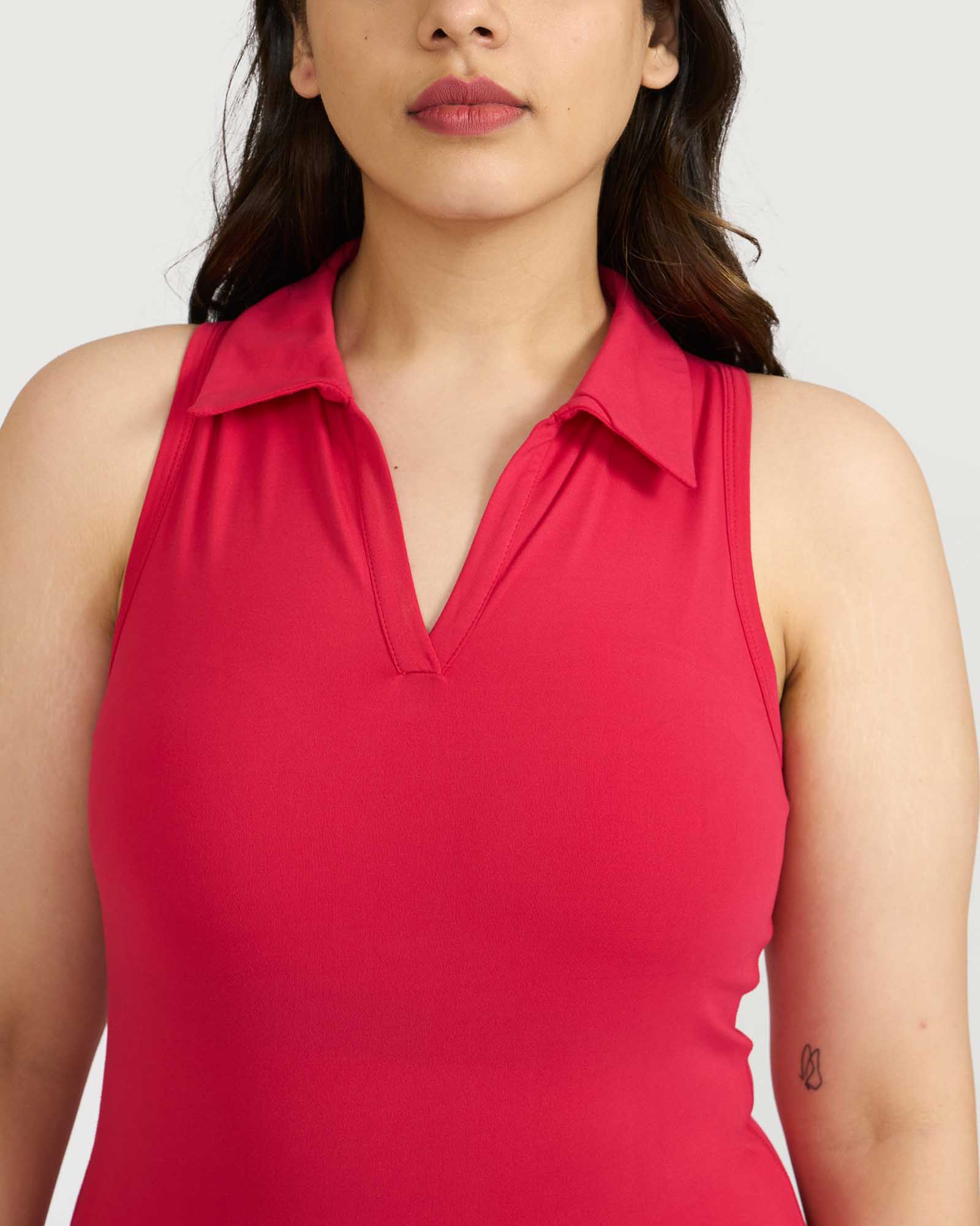 Zen Polo Neck Top with in-Built Sports Bra