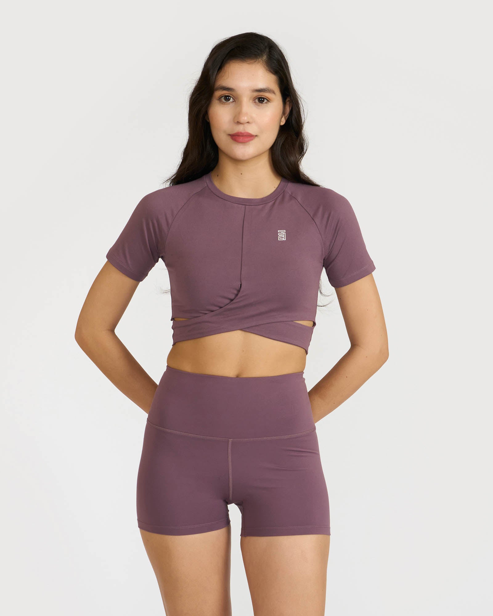 Zen Shorts & Front Wrap crop top Co-ord Set