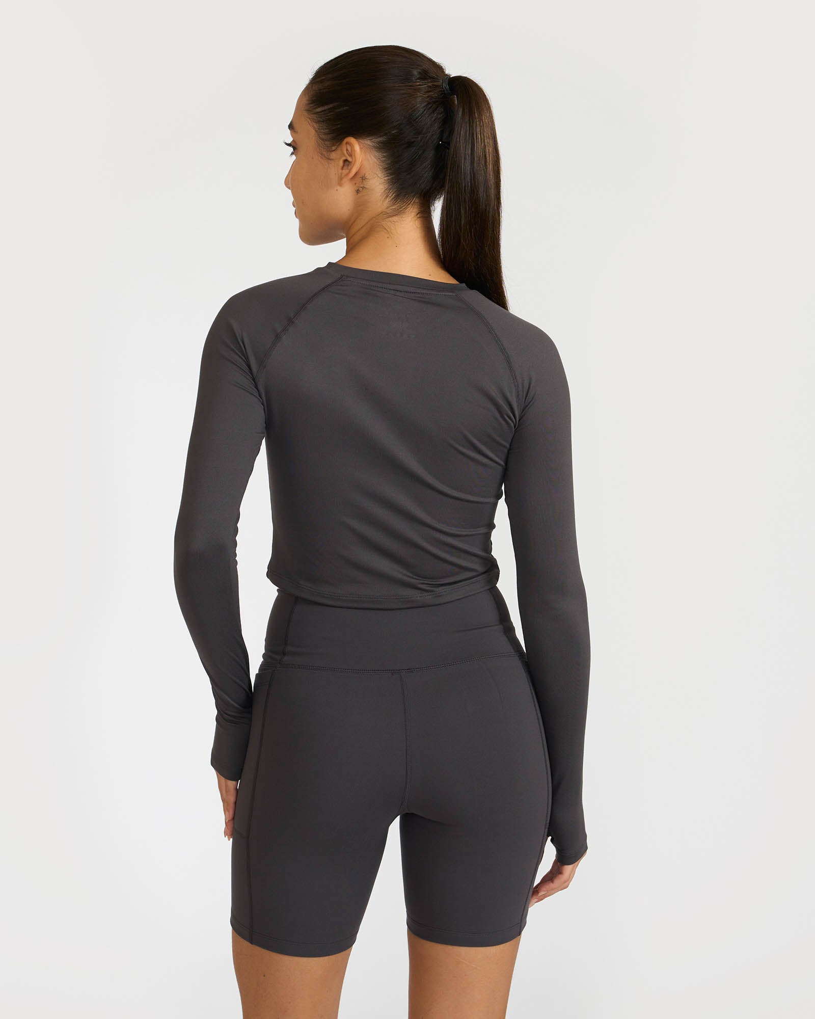 Zen Cycling Shorts & Full Sleeve Crop top Co-ord set