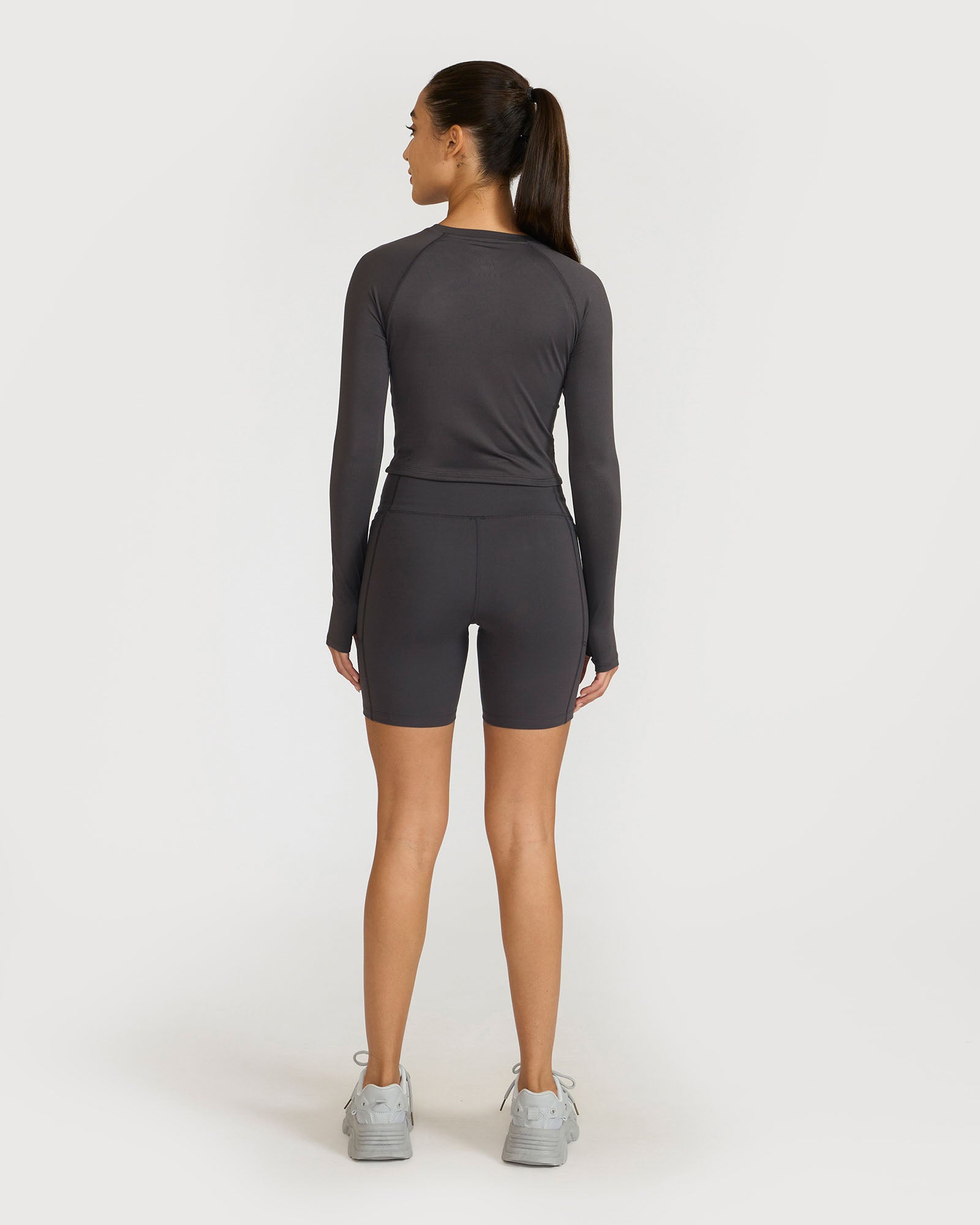 Zen Cycling Shorts & Full Sleeve Crop top Co-ord set