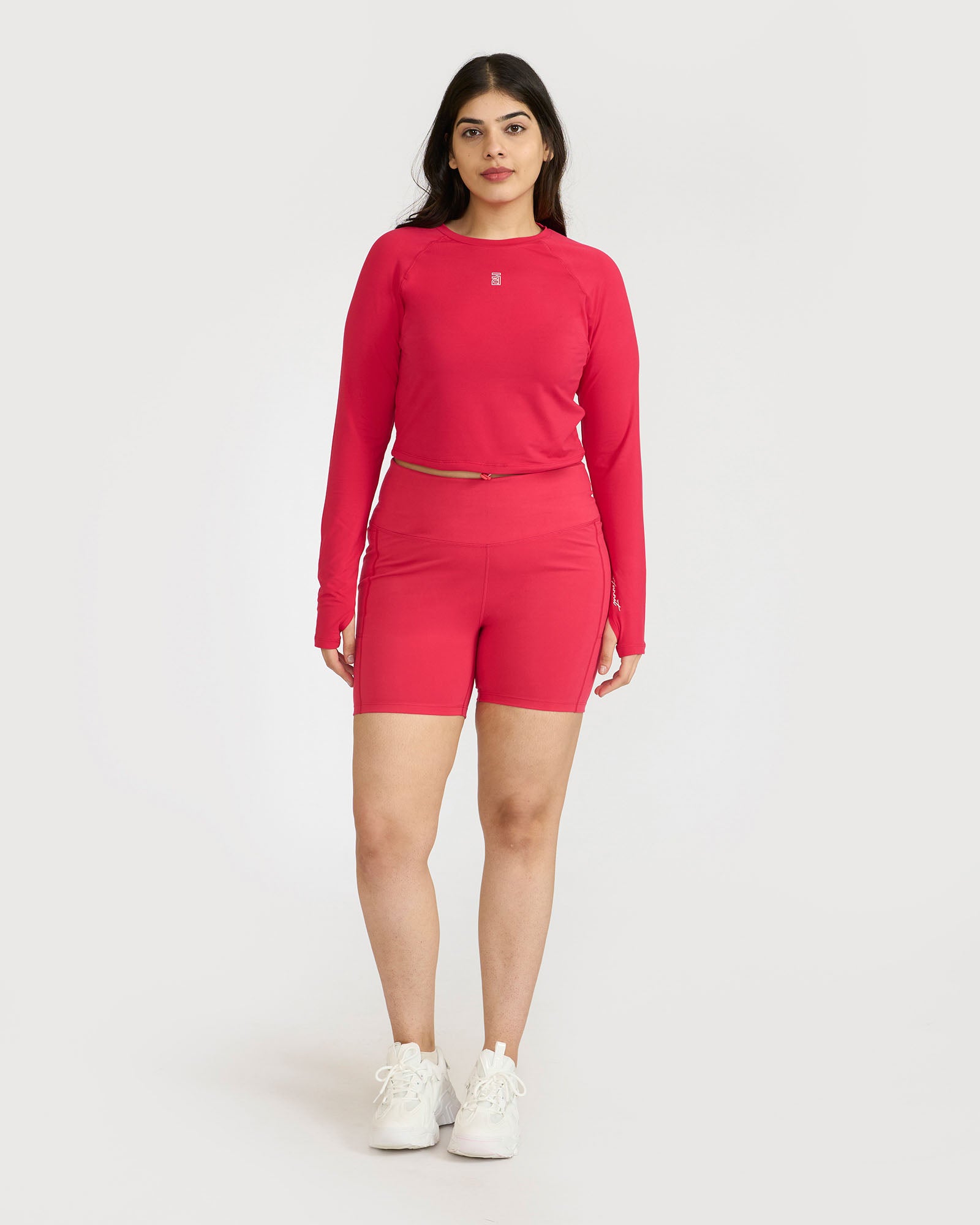 Zen Cycling Shorts & Full Sleeve Crop top Co-ord set