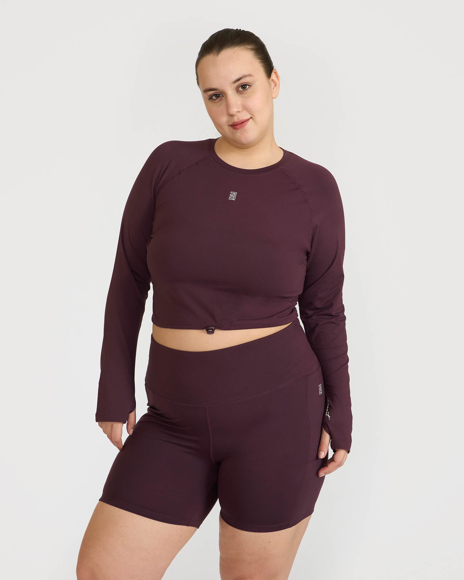 Zen Cycling Shorts & Full Sleeve Crop top Co-ord set