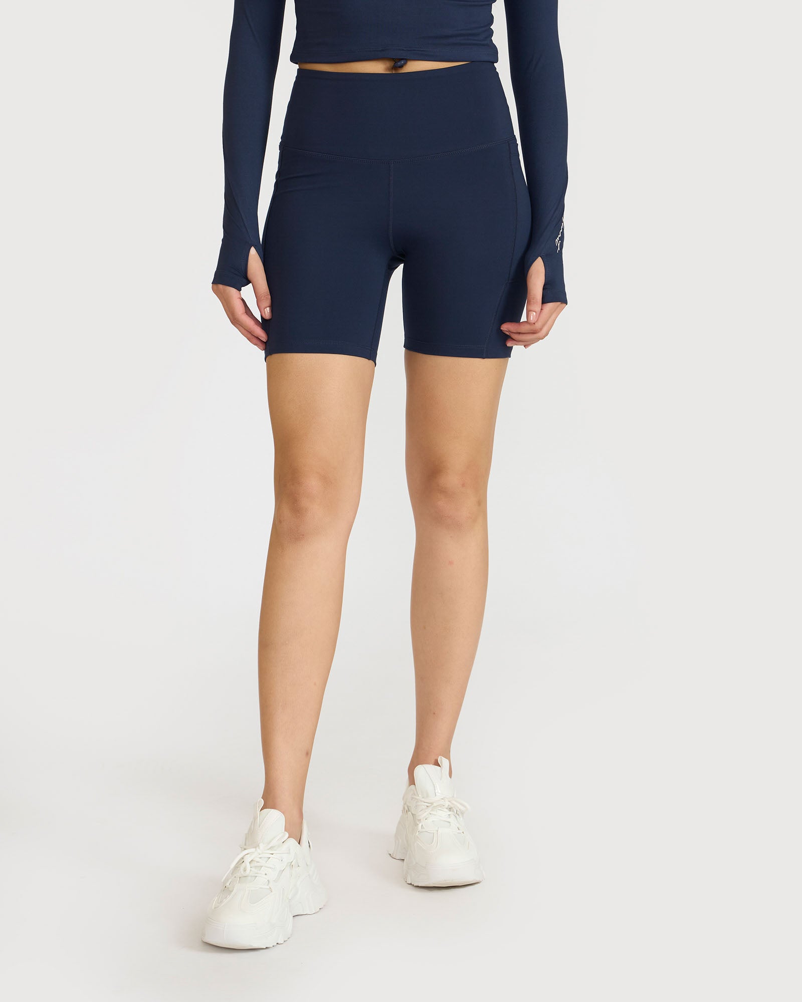 Zen Cycling Shorts & Full Sleeve Crop top Co-ord set