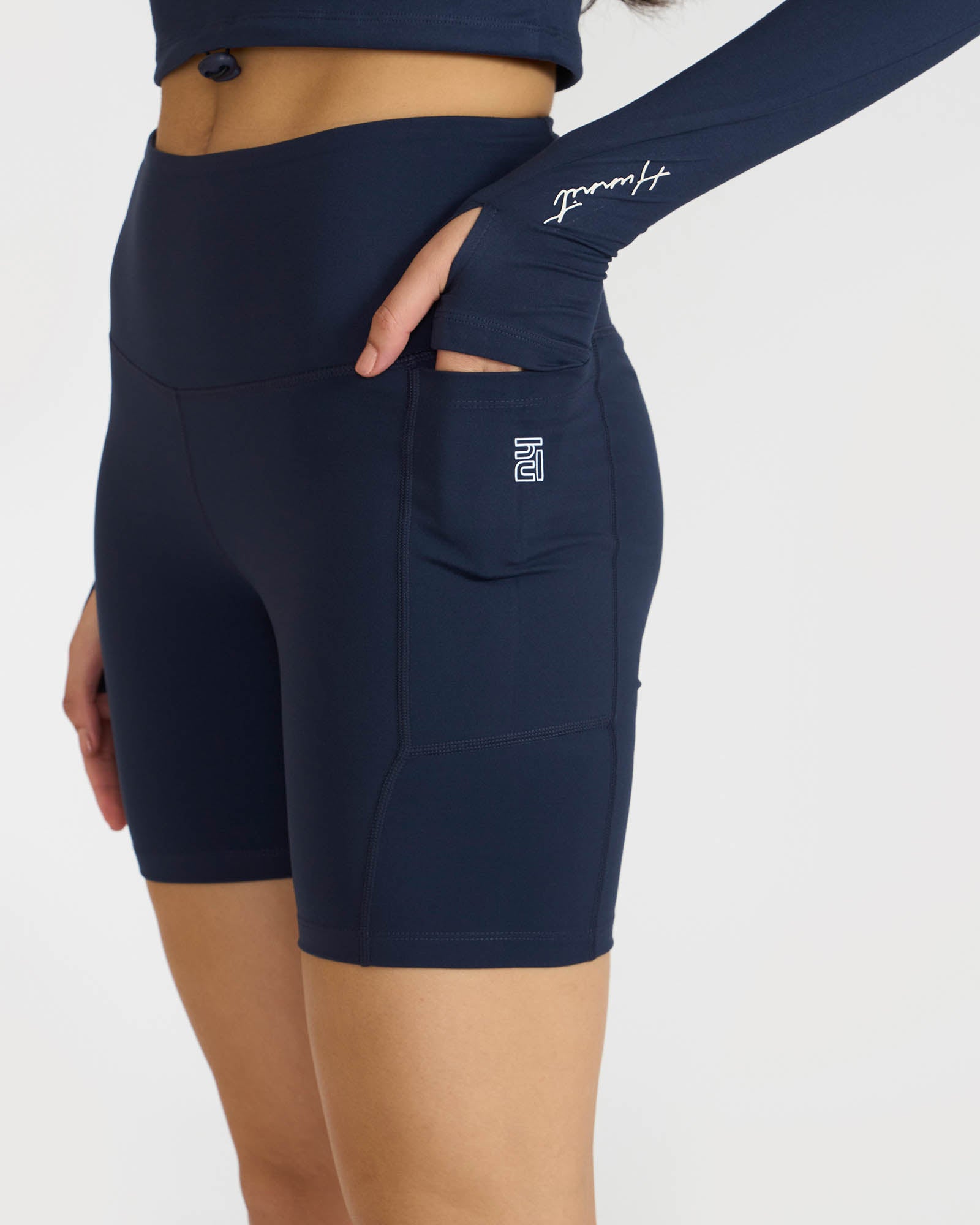 Zen Cycling Shorts & Full Sleeve Crop top Co-ord set