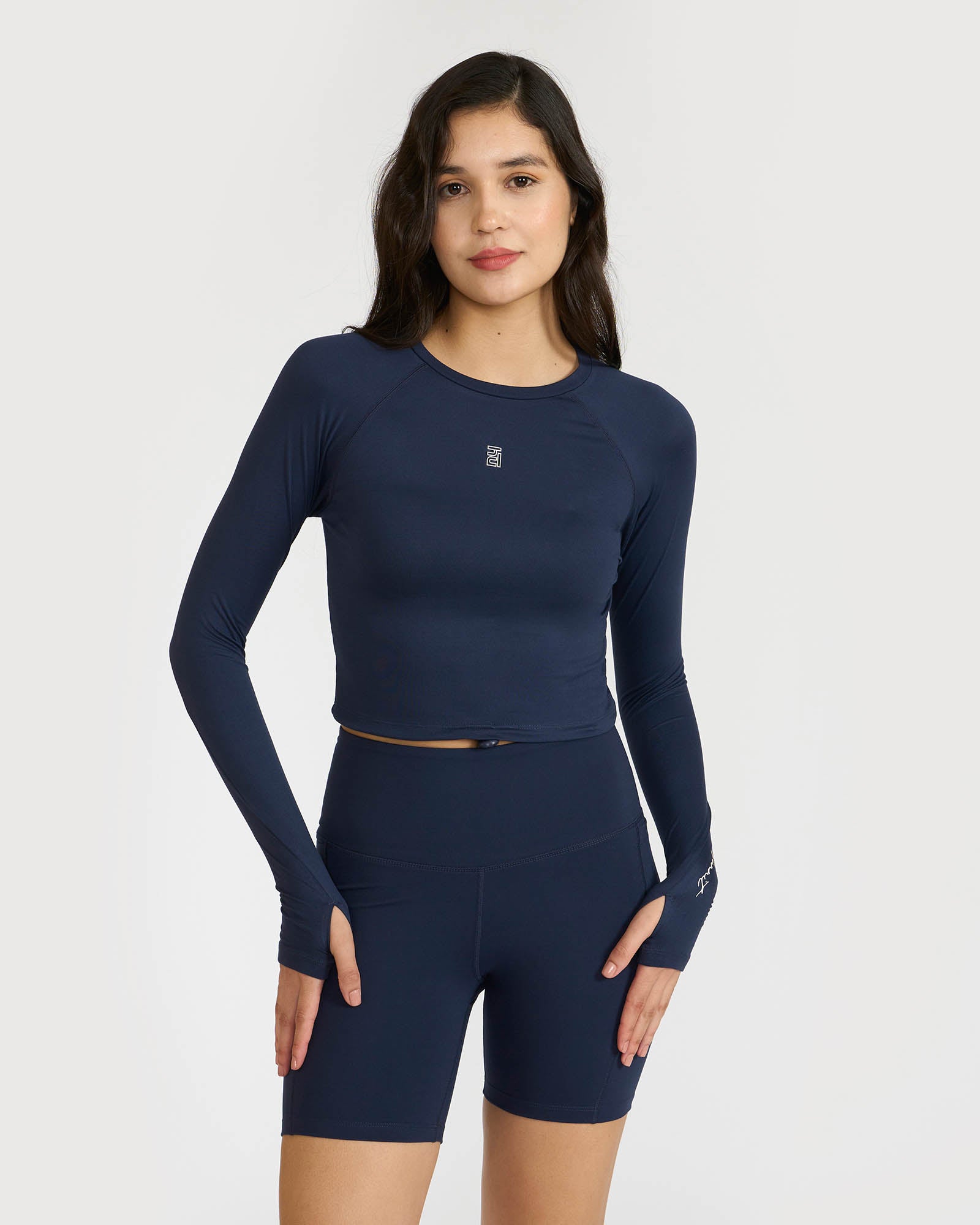 Zen Cycling Shorts & Full Sleeve Crop top Co-ord set