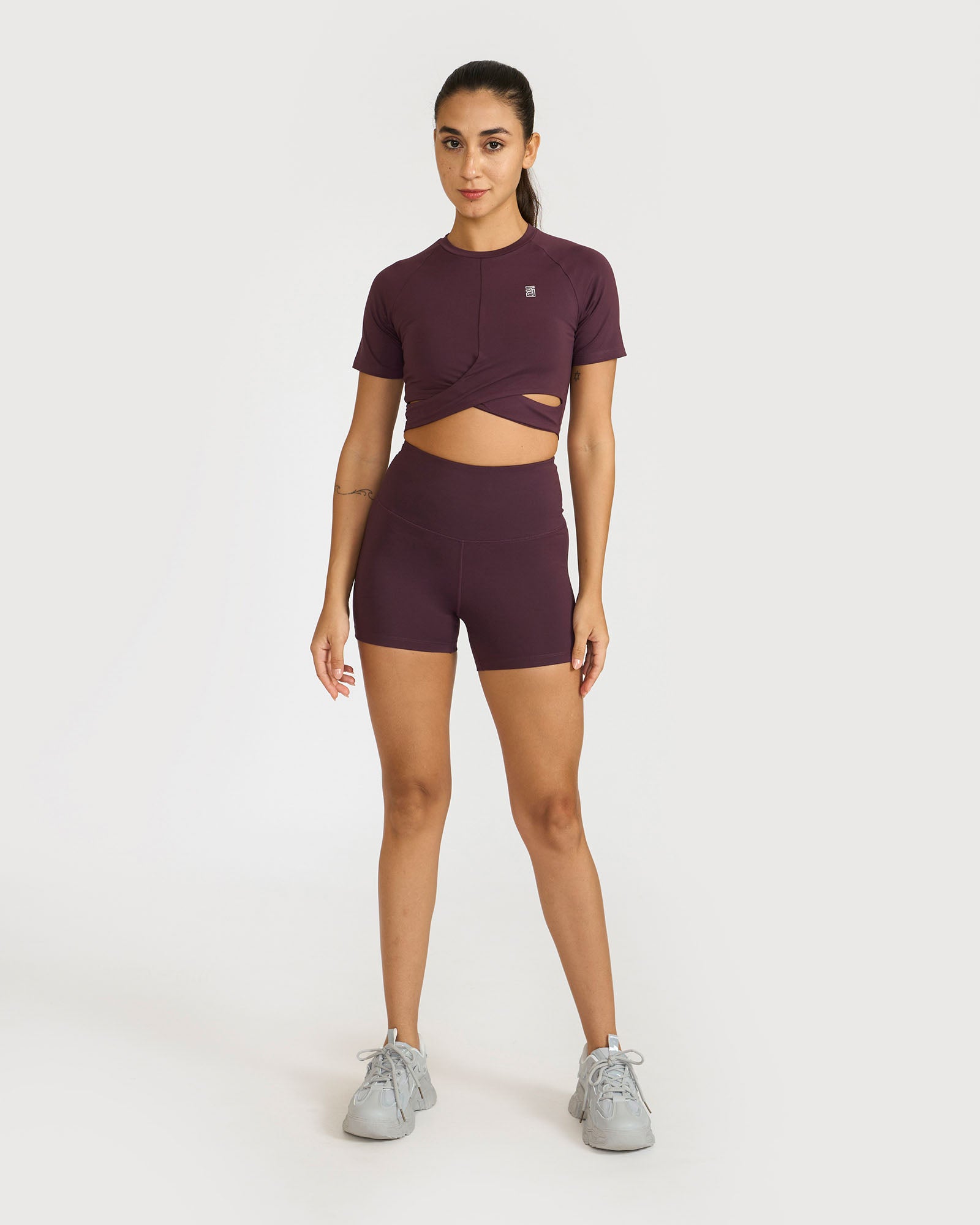 Zen Shorts & Front Wrap crop top Co-ord Set