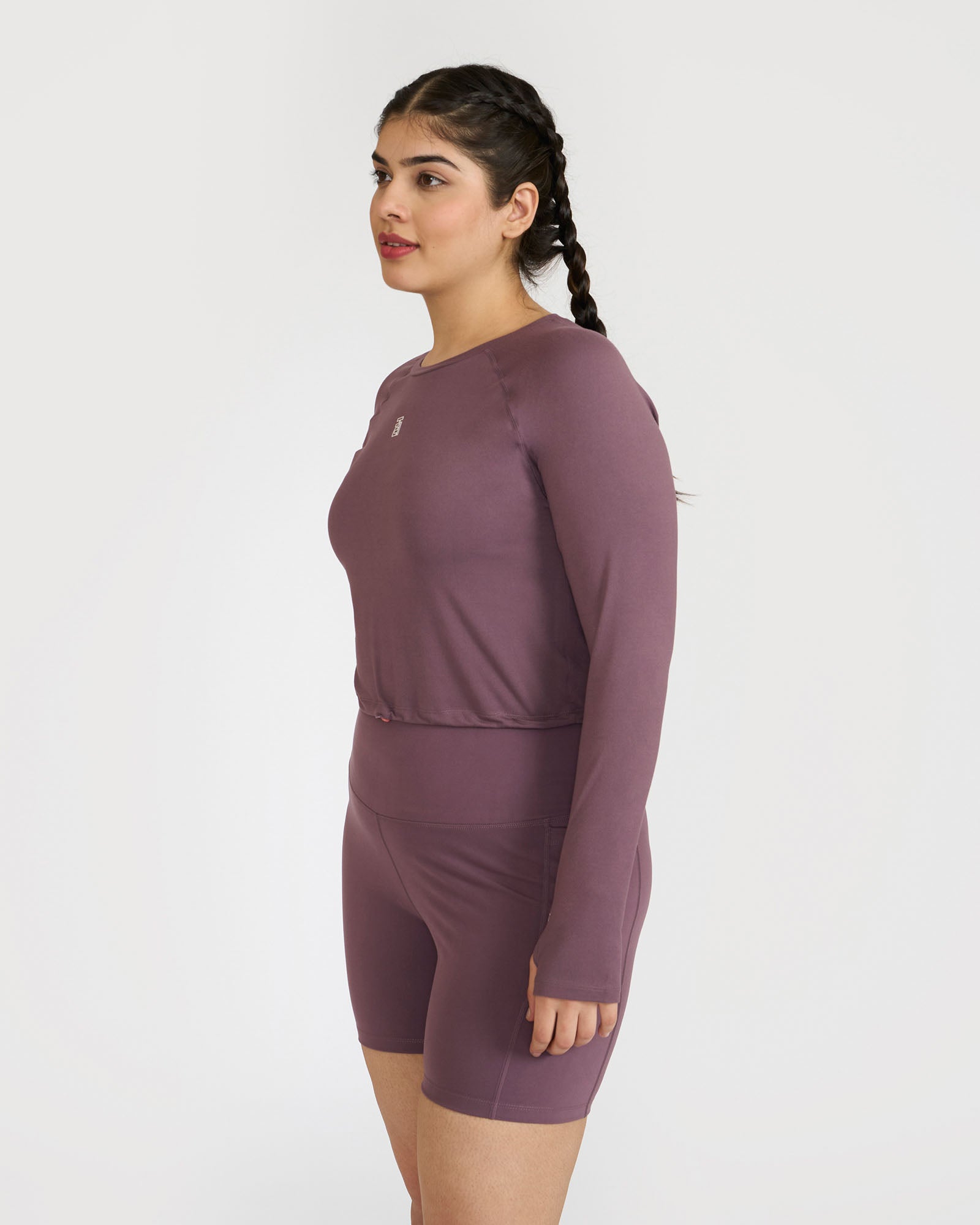 Zen Cycling Shorts & Full Sleeve Crop top Co-ord set