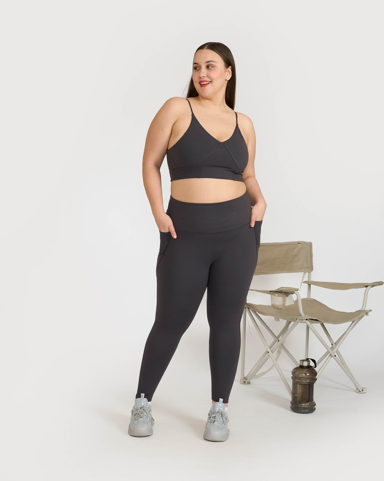 Zen Ankle Length Leggings and Padded V Neck Sports Bra Co-ord Set