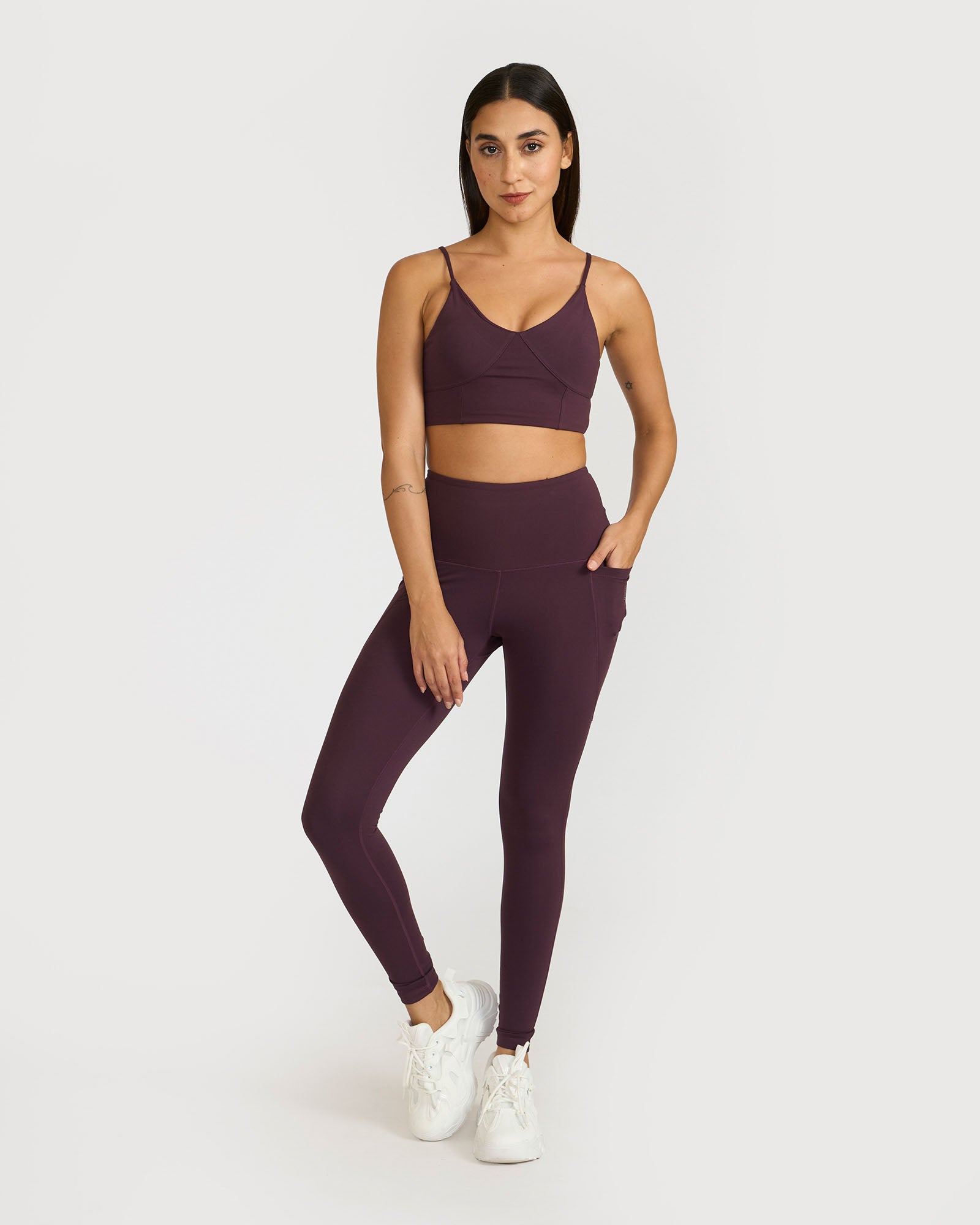 Zen Ankle Length Leggings and Padded V Neck Sports Bra Co-ord Set