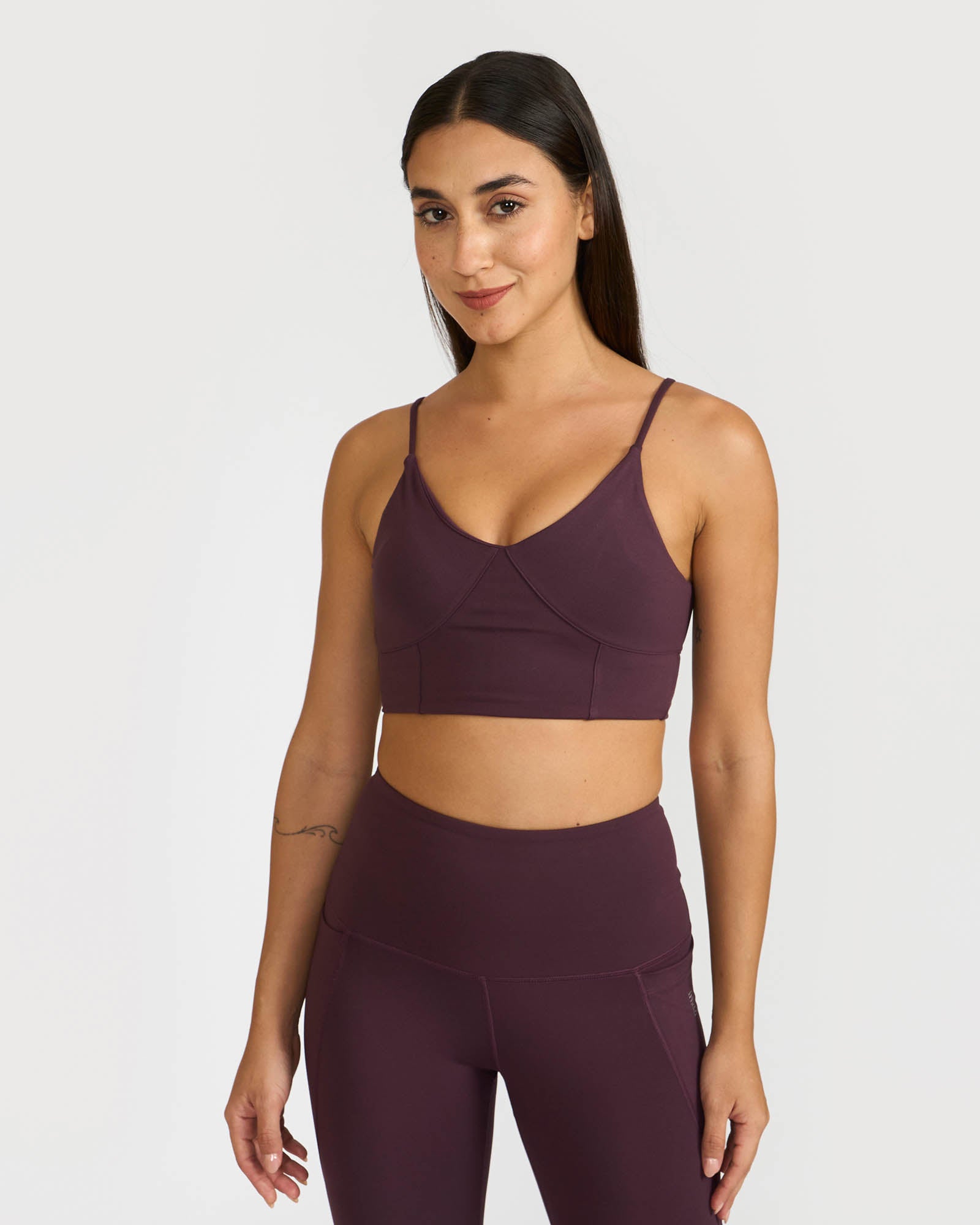 Zen Ankle Length Leggings and Padded V Neck Sports Bra Co-ord Set