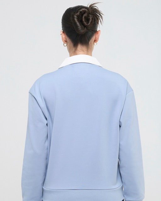 Vintage Polo Neck Sweatshirt and Shorts Co-ord Set