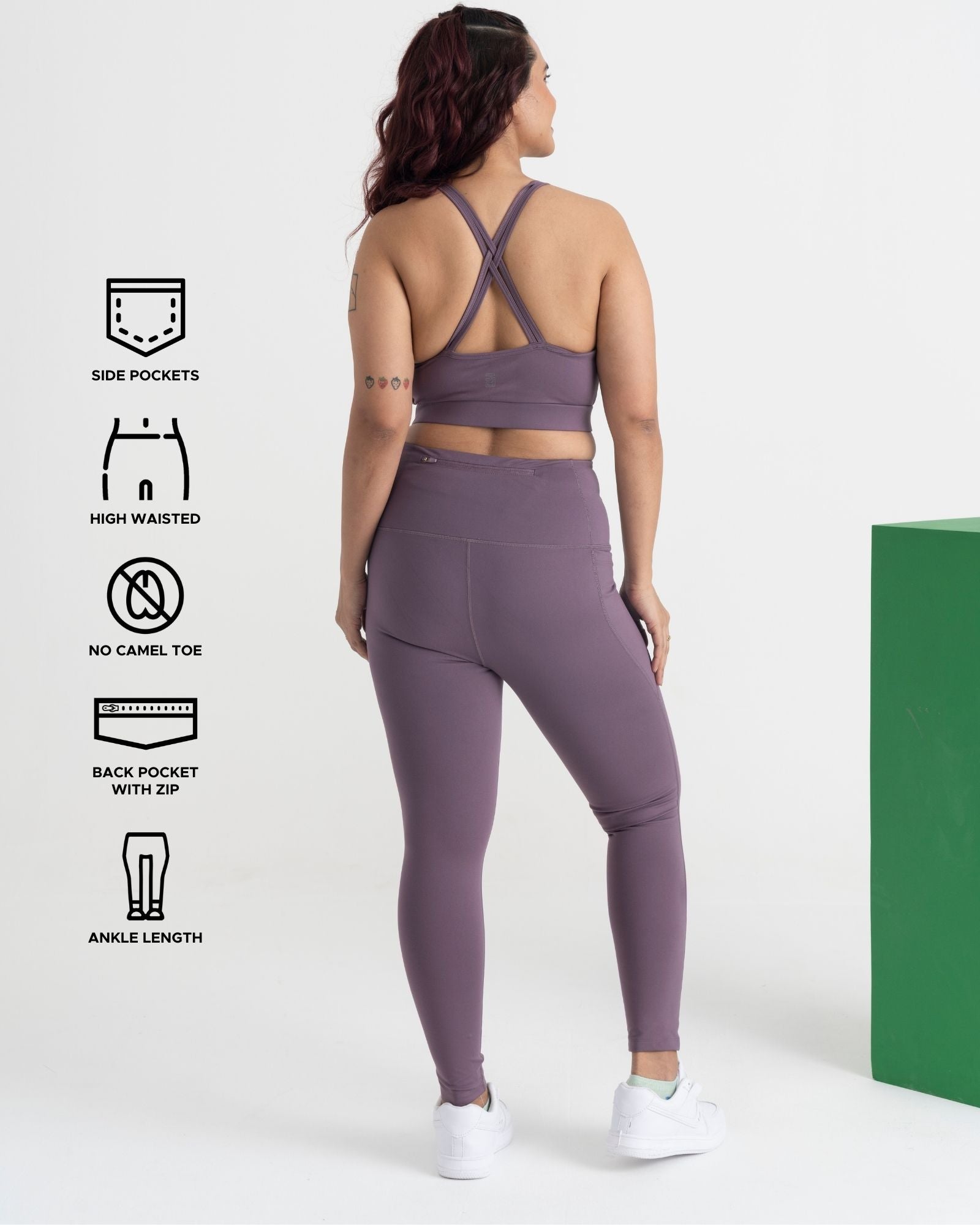 Zen Ankle Length Leggings and Round Neck Sports Bra Co-ord Set
