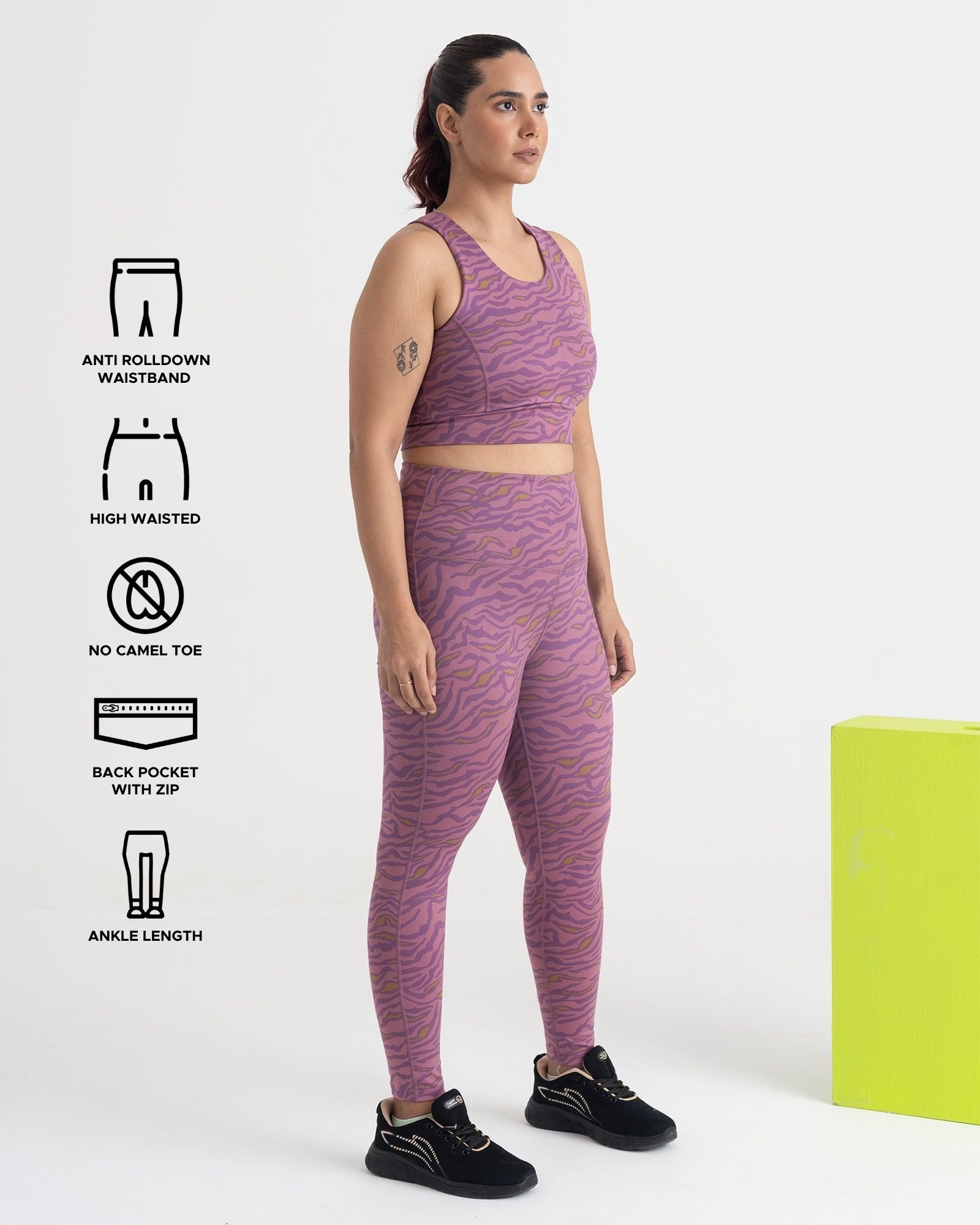 Safari Chic 7/8 Leggings and 2-in-1 Crop Top Co-ord Set