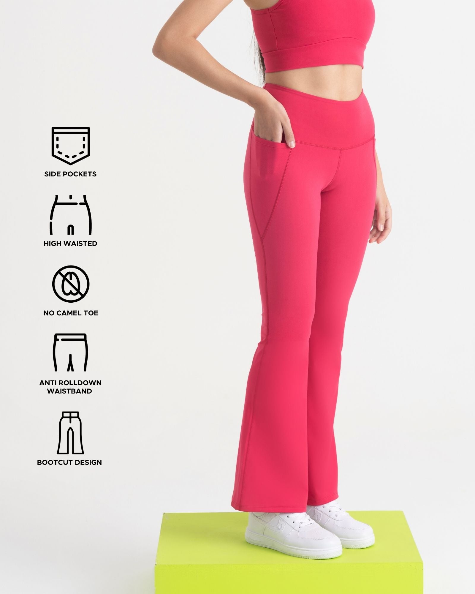 Zen Flare Pants and Polo-Neck 2-in-1 Crop Top Co-ord Set