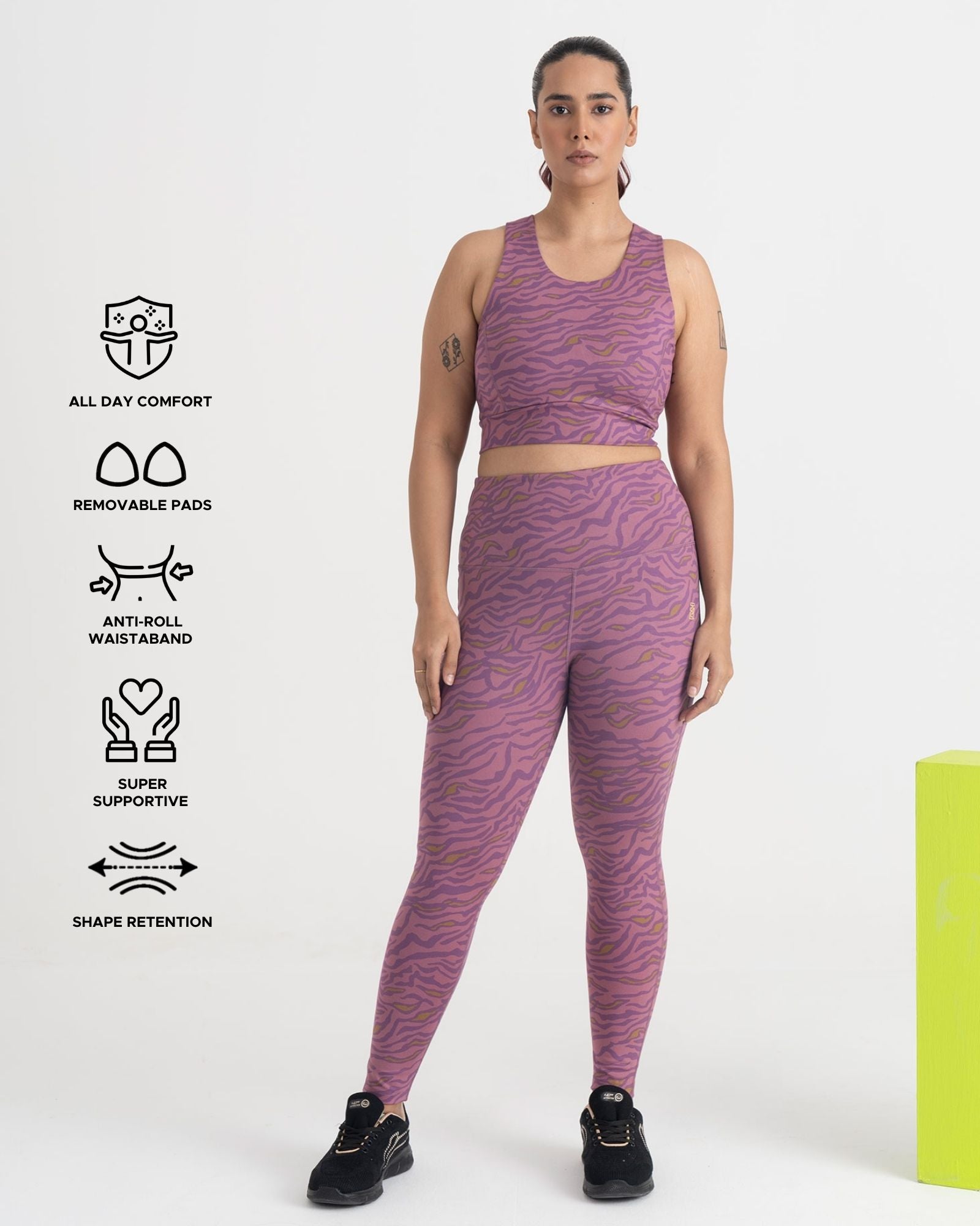 Safari Chic 7/8 Leggings and 2-in-1 Crop Top Co-ord Set
