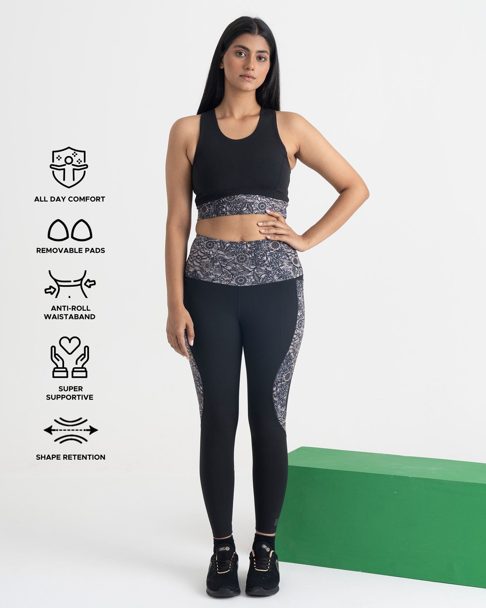 Majestic Flora 2-in-1 Crop Top