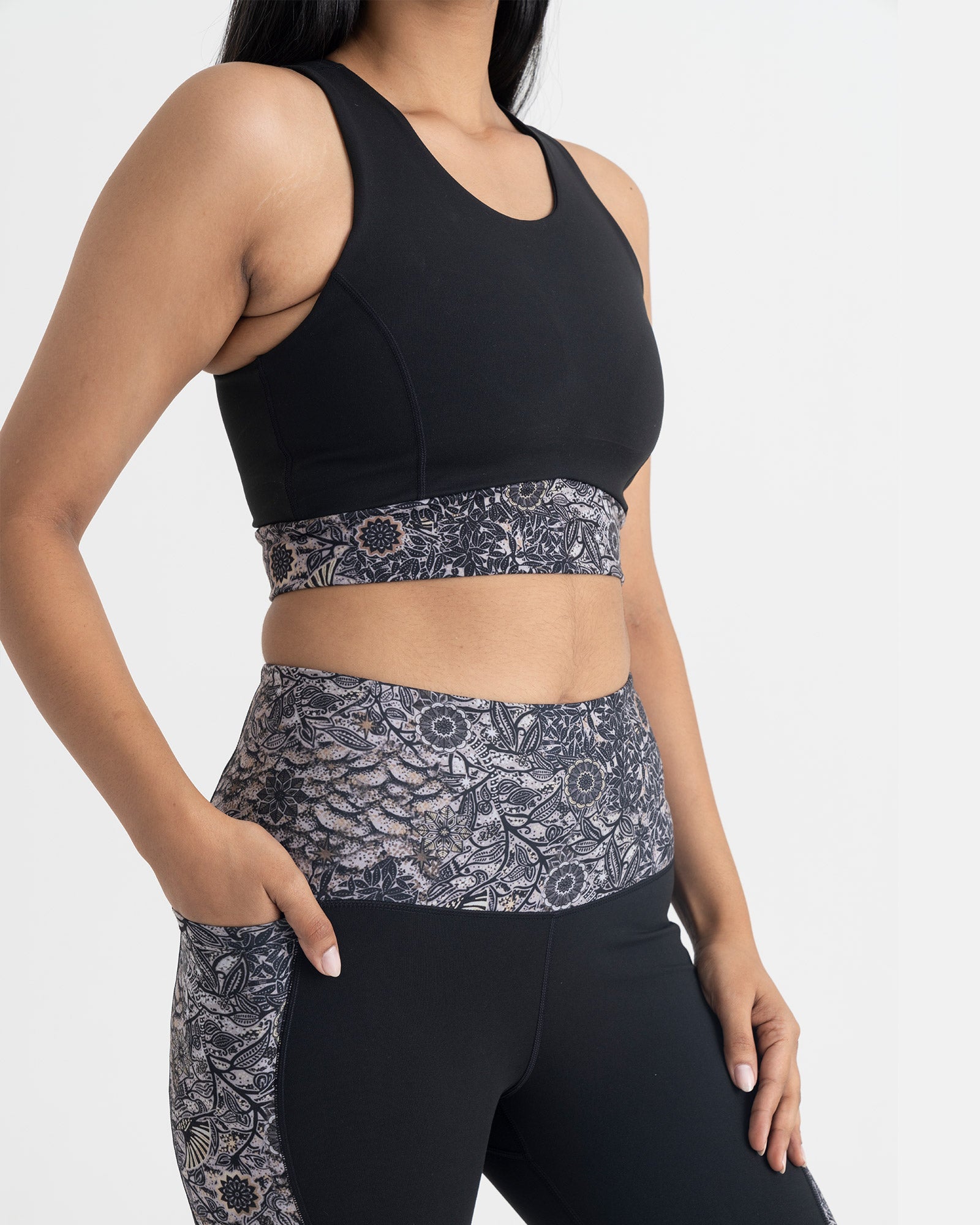 Majestic Flora 2-in-1 Crop Top