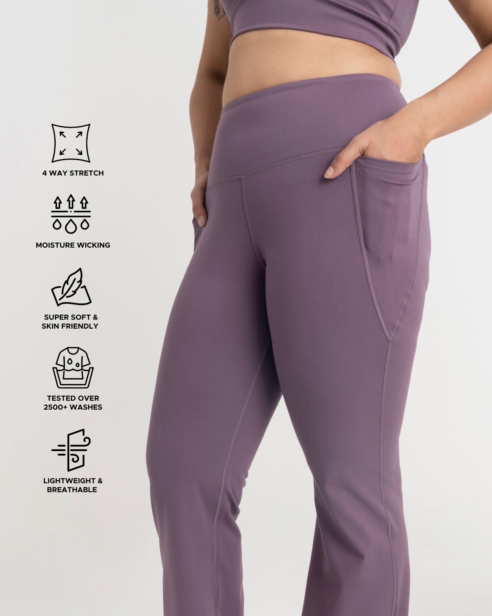 Zen Flare Pants and Polo-Neck 2-in-1 Crop Top Co-ord Set