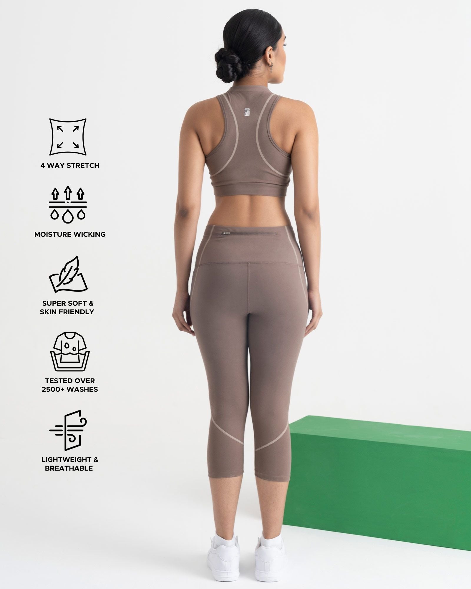 Yin Yang 3/4 Leggings and 2-in-1 Crop Top Co-ord Set