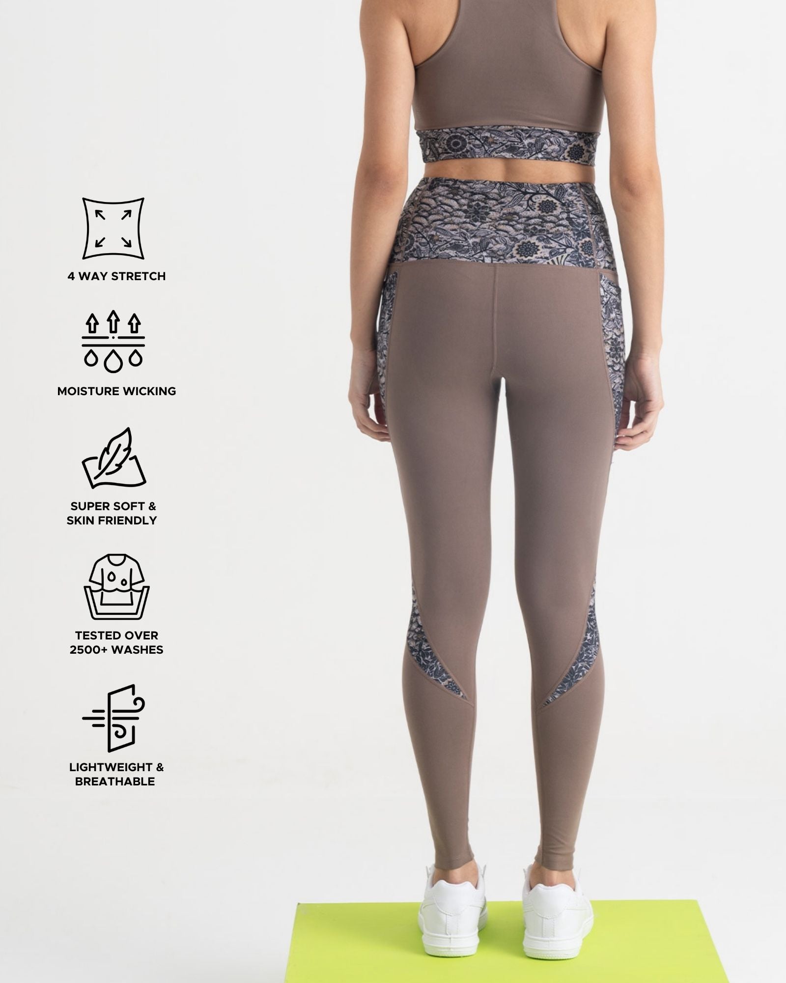 Majestic Flora 7/8 Leggings and 2-in-1 Crop Top Co-ord Set