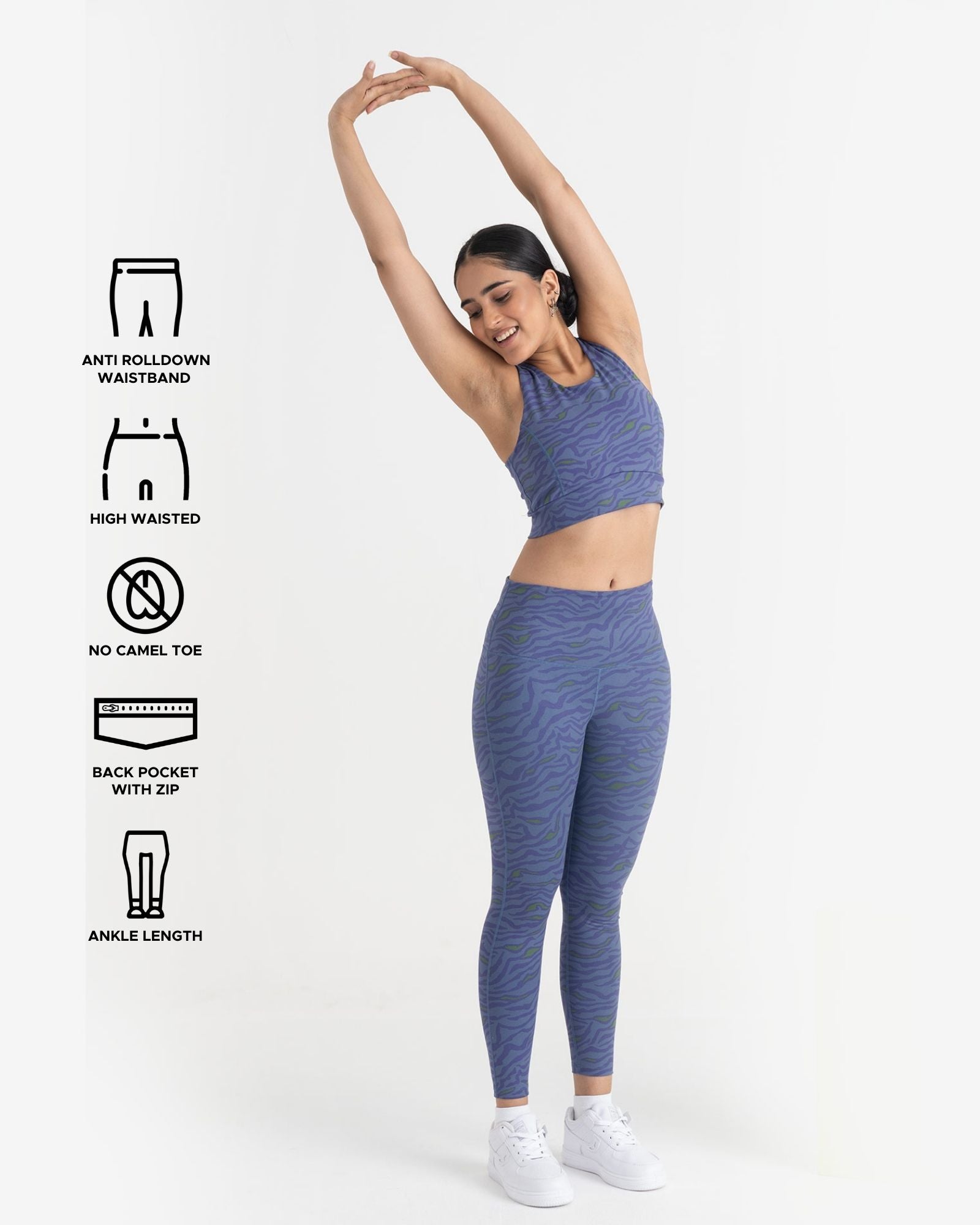 Safari Chic 7/8 Leggings and 2-in-1 Crop Top Co-ord Set