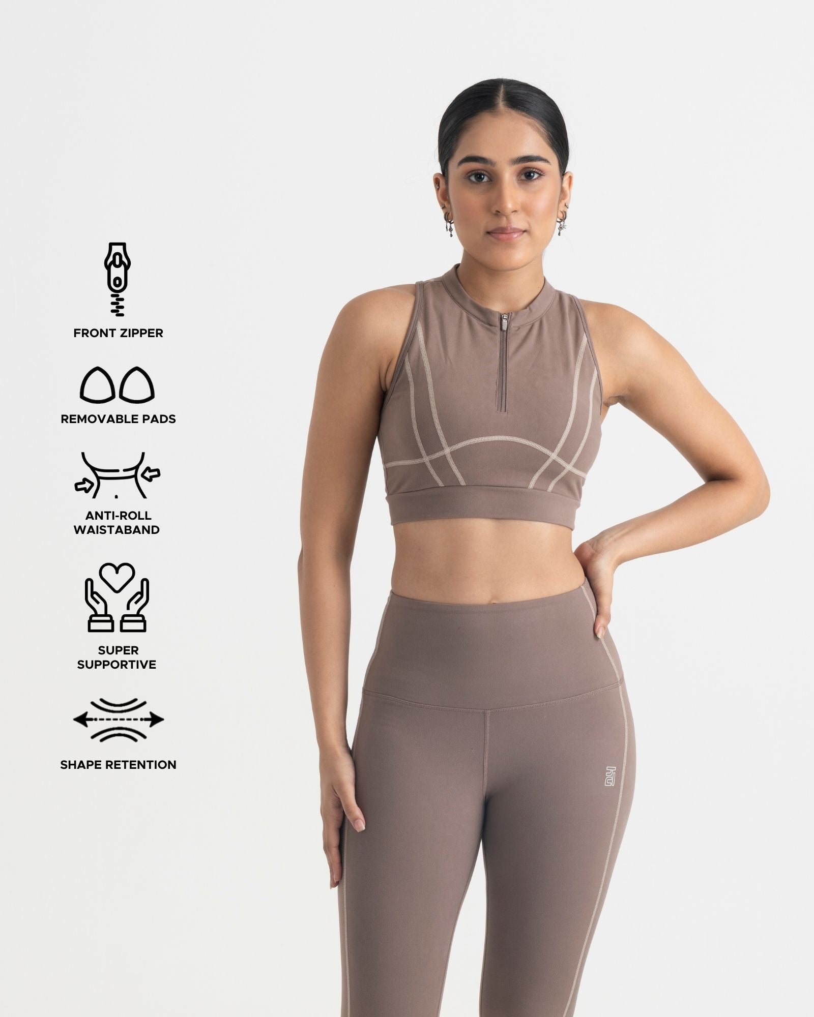 Yin Yang 3/4 Leggings and 2-in-1 Crop Top Co-ord Set