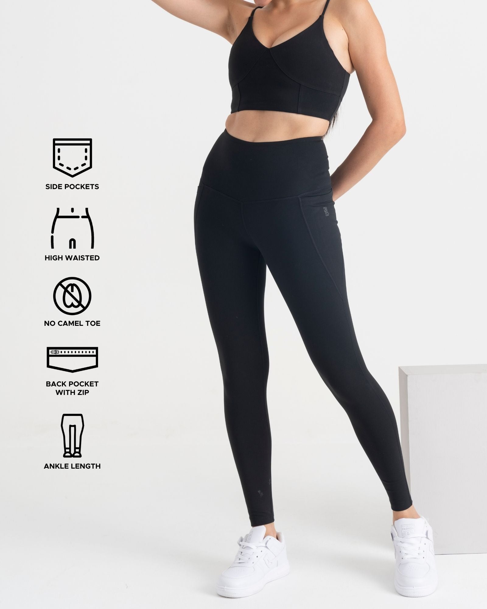 Zen Ankle Length Leggings and Padded V Neck Sports Bra Co-ord Set