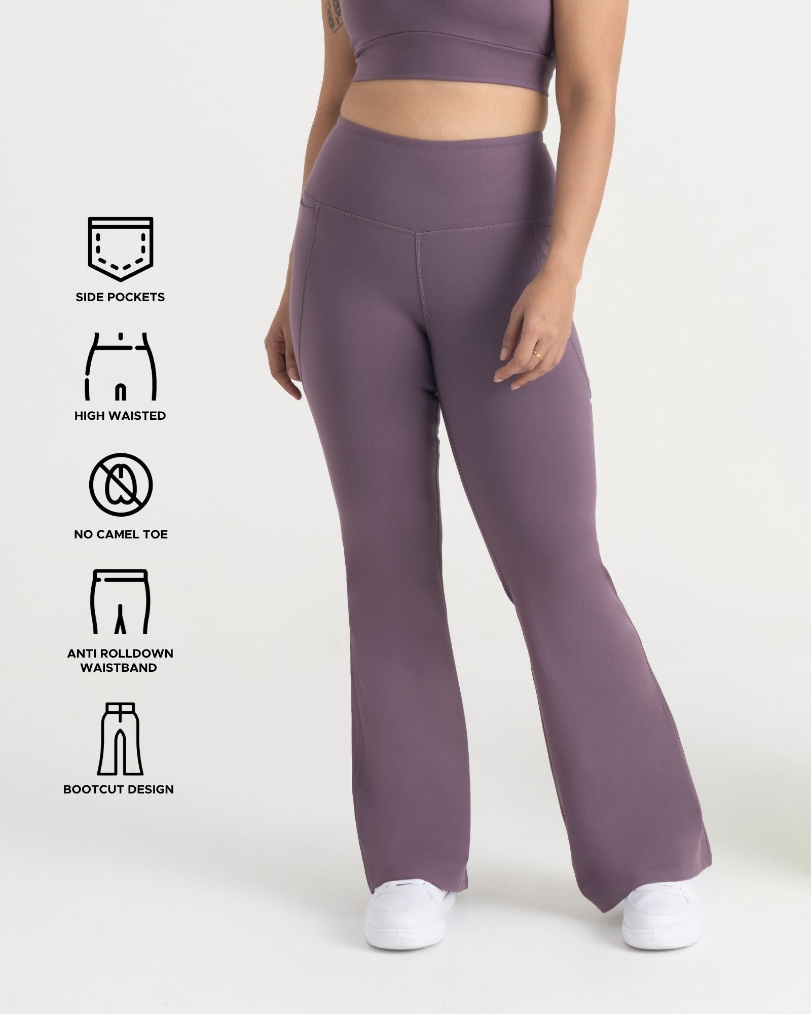 Zen Flare Pants and Polo-Neck 2-in-1 Crop Top Co-ord Set
