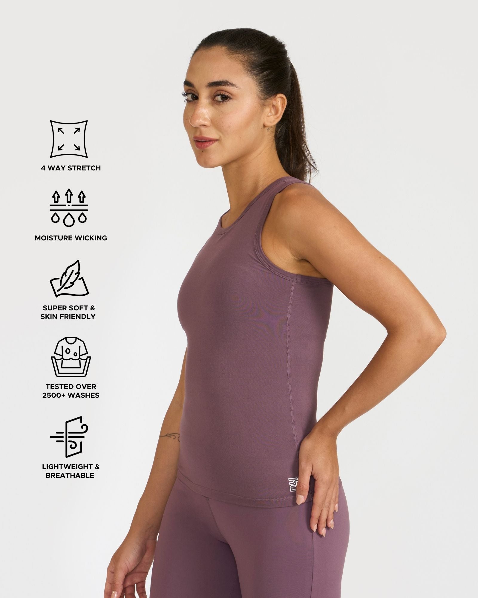 Zen tank top with in-built sports bra
