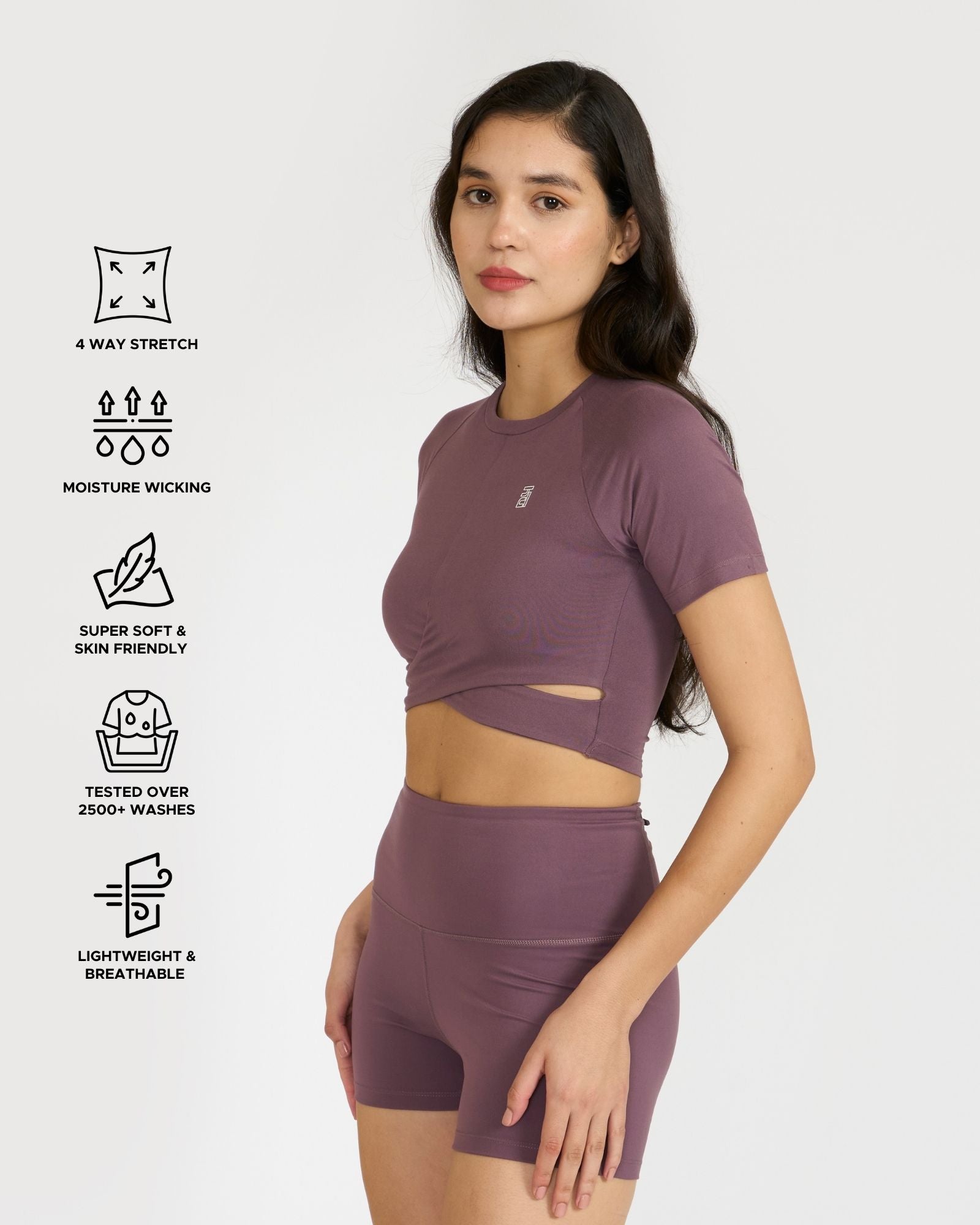 Zen Shorts & Front Wrap crop top Co-ord Set