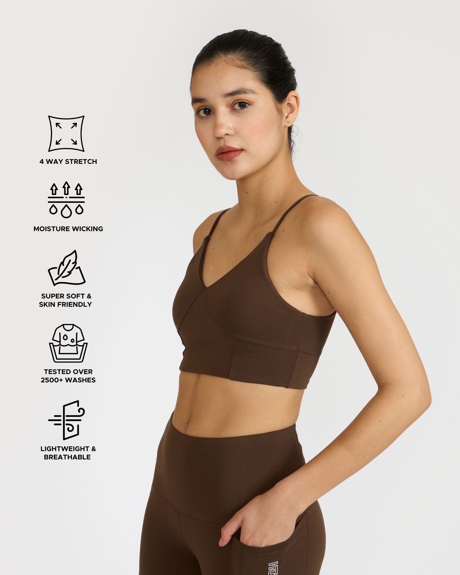 Zen Padded Sports Bra - V Neck