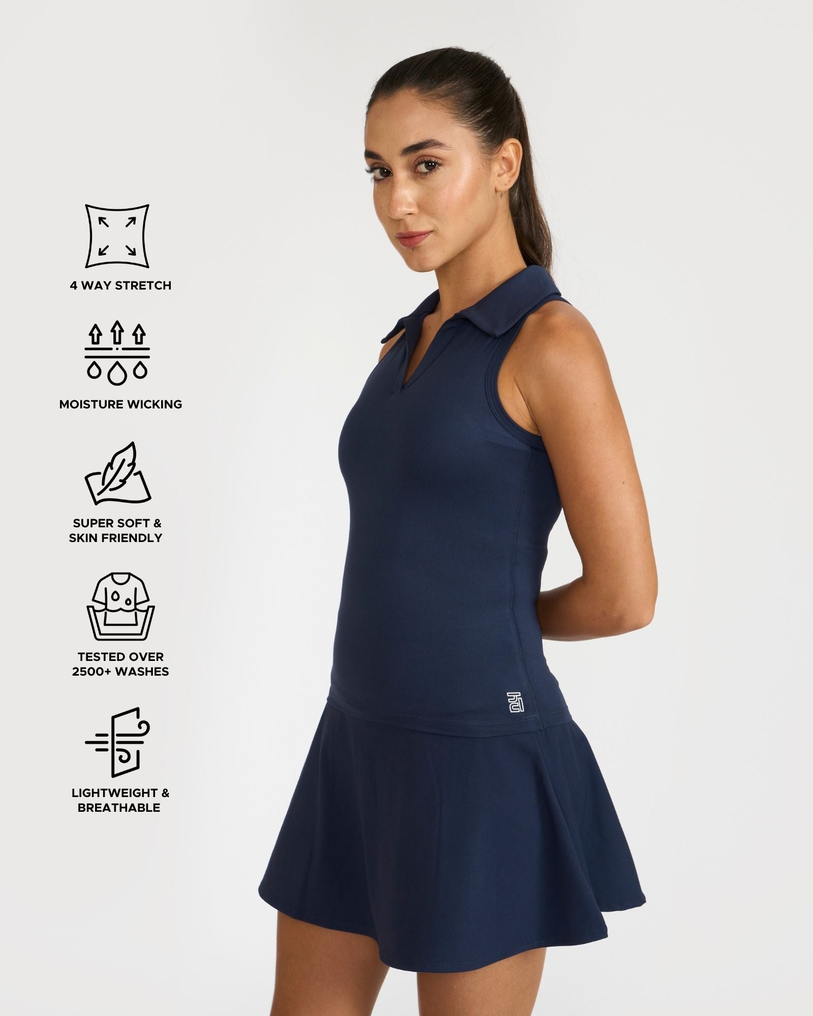 Zen Polo Neck Top with In-built sports bra & Cheerful Skorts Co-Ord Set