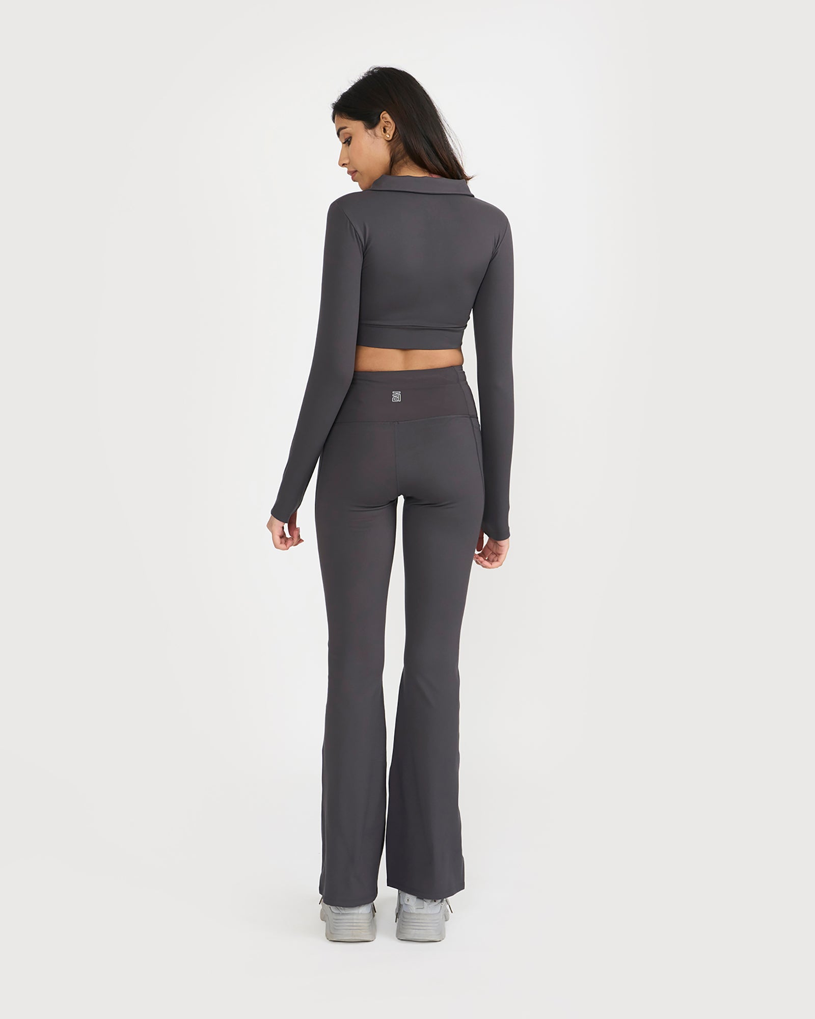 Zen Full Sleeve Polo Neck 2-in-1 Crop Top with Flare Pants Co-ord Set