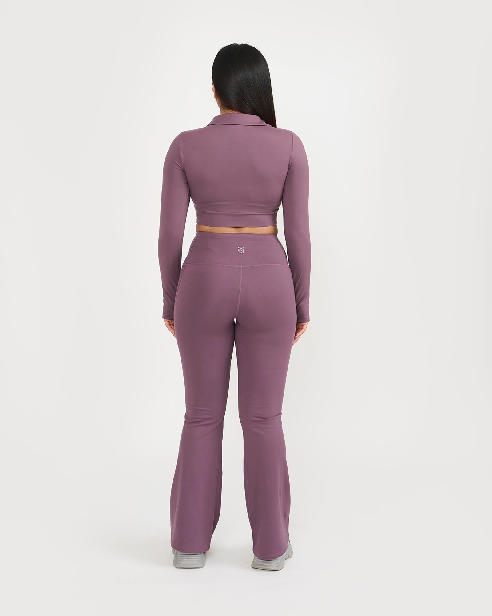 Zen Full Sleeve Polo Neck 2-in-1 Crop Top with Flare Pants Co-ord Set