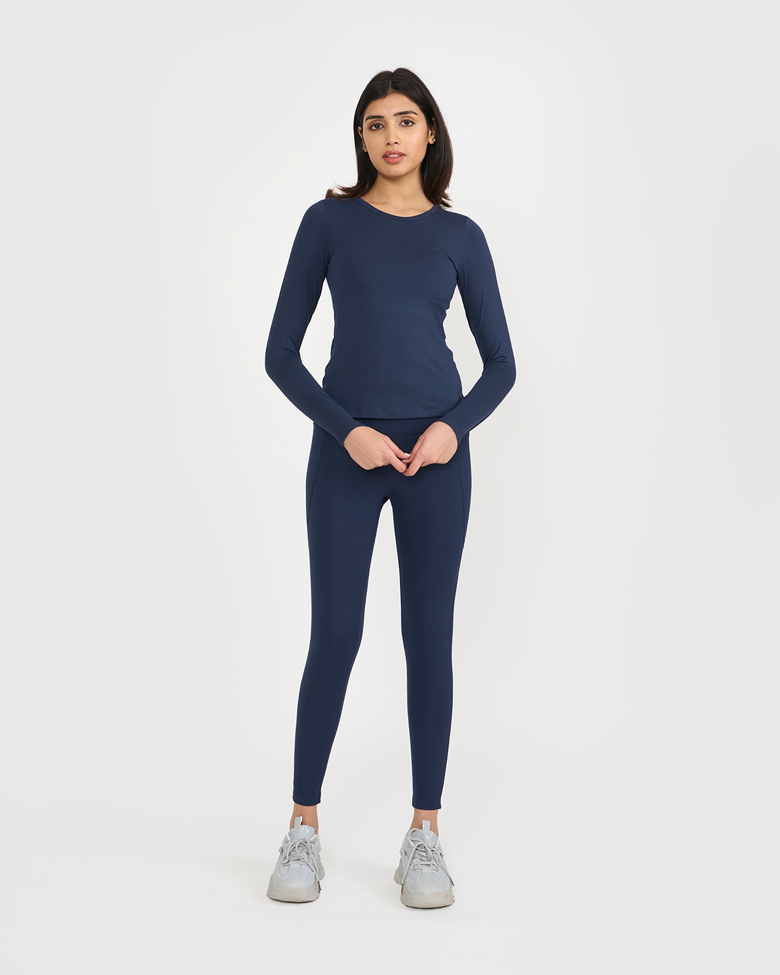 Zen Full Sleeves Top with In-built Sports Bra & Ankle Length Leggings Co-ord Set