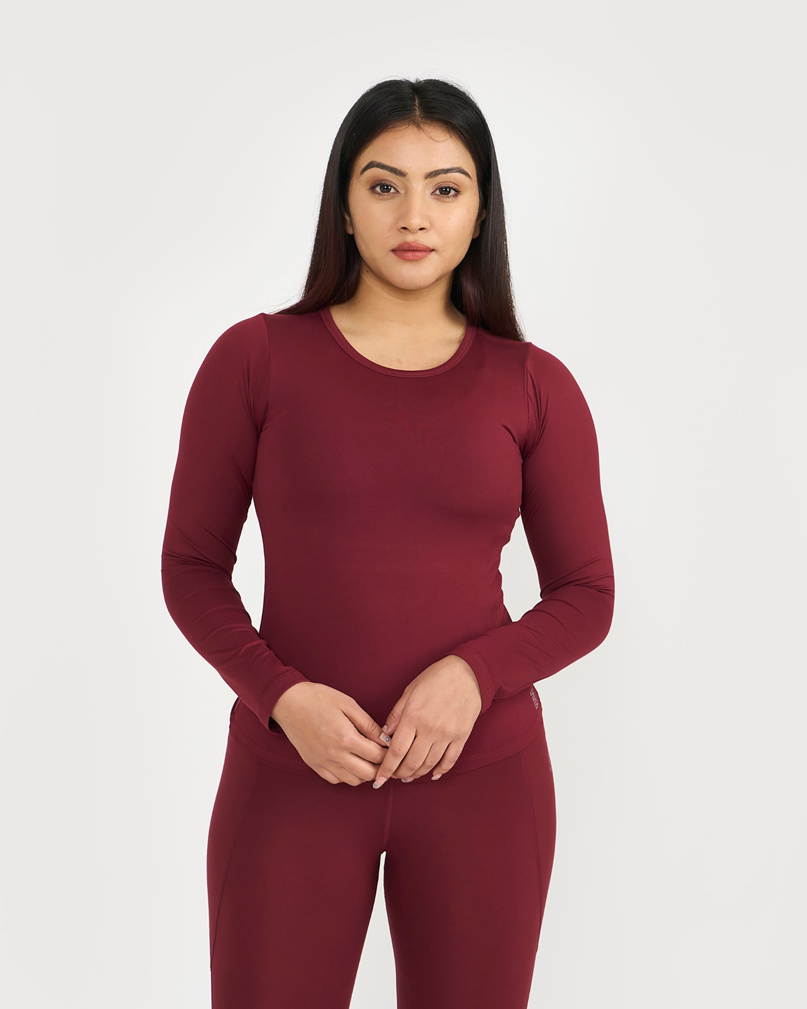 Zen Full Sleeves Top with In-built Sports Bra & Ankle Length Leggings Co-ord Set