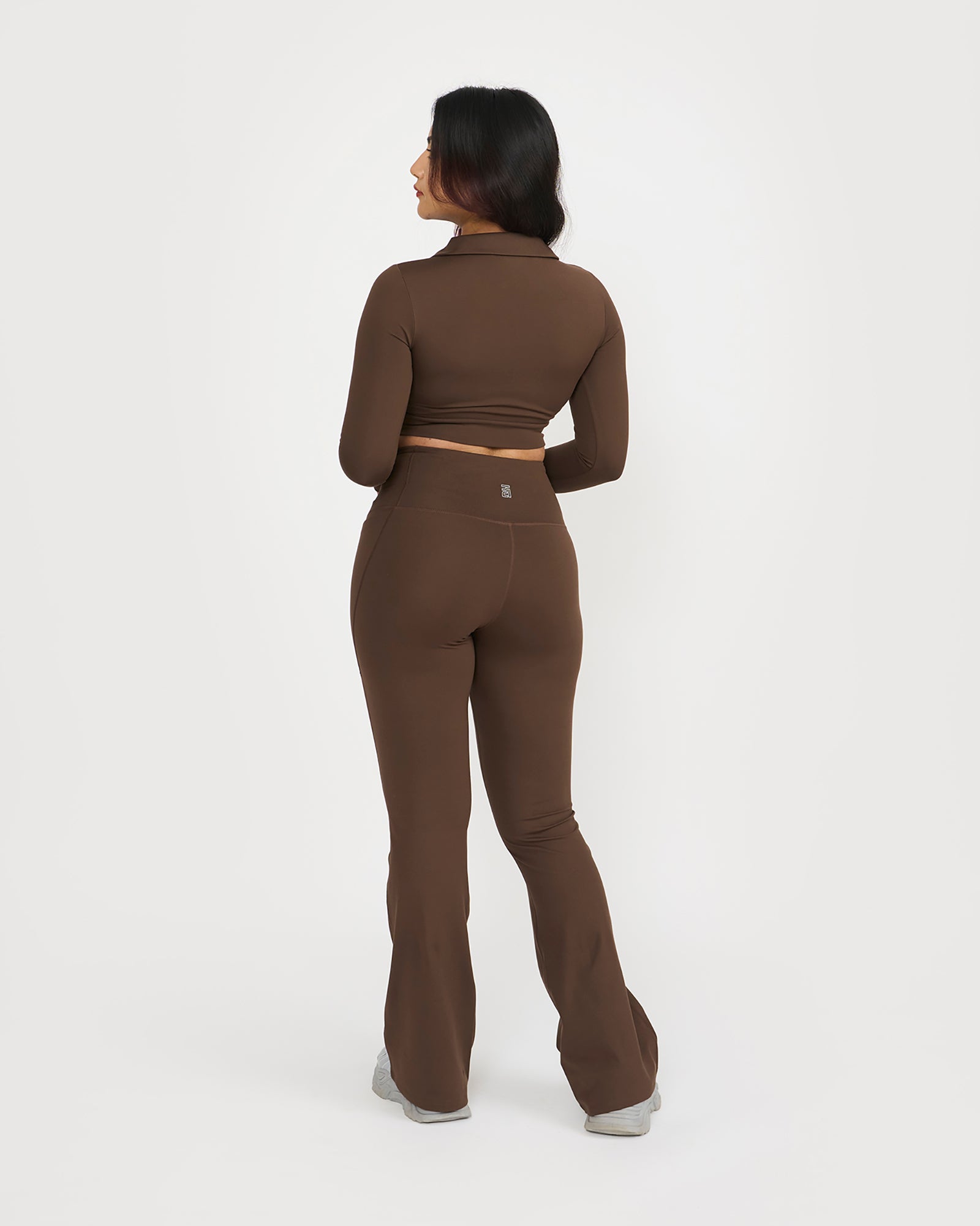 Zen Full Sleeve Polo Neck 2-in-1 Crop Top with Flare Pants Co-ord Set