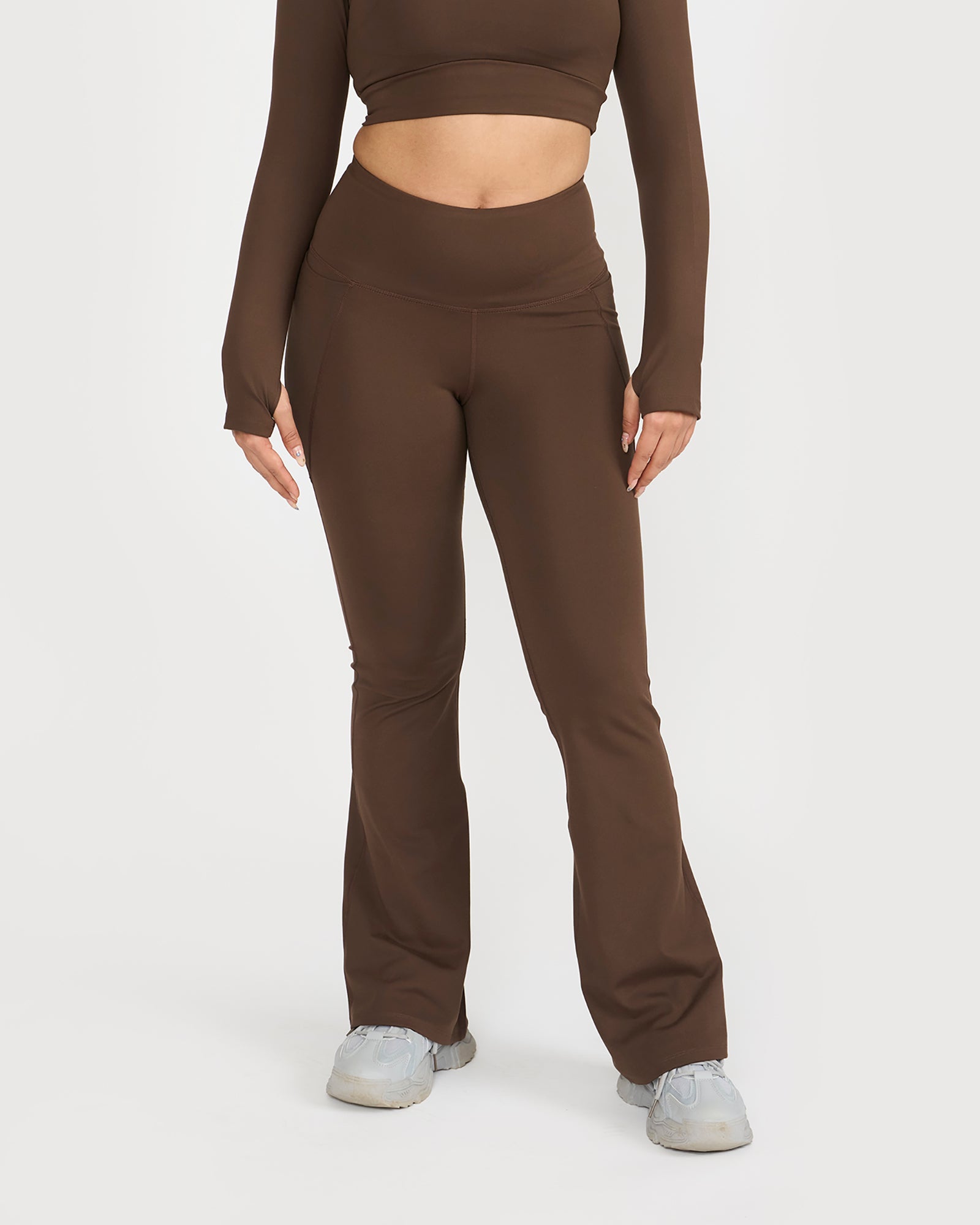 Zen Full Sleeve Polo Neck 2-in-1 Crop Top with Flare Pants Co-ord Set