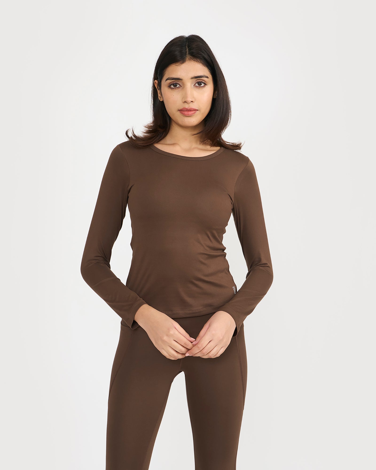 Zen Full Sleeves Top with In-built Sports Bra & Ankle Length Leggings Co-ord Set