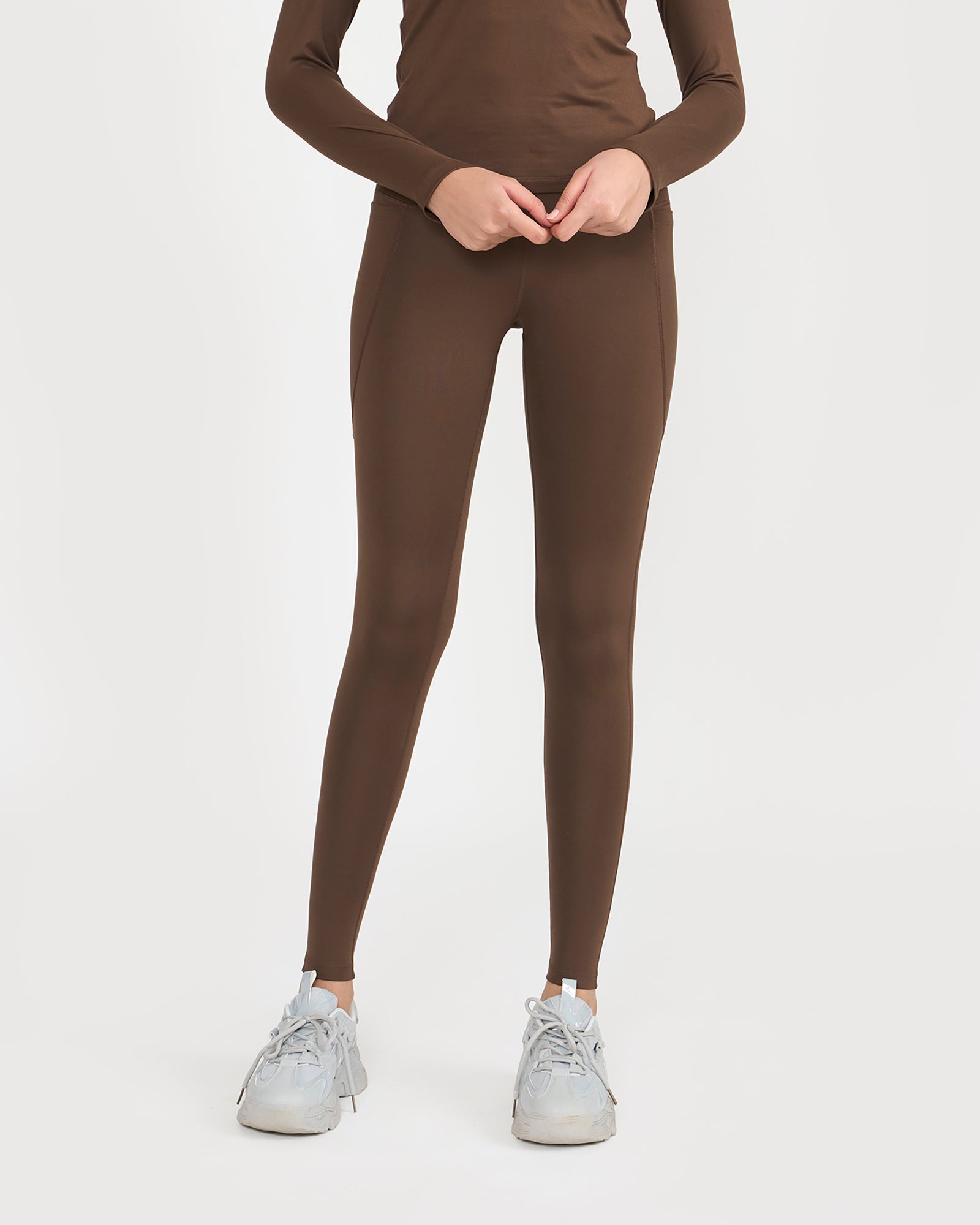 Zen Full Sleeves Top with In-built Sports Bra & Ankle Length Leggings Co-ord Set
