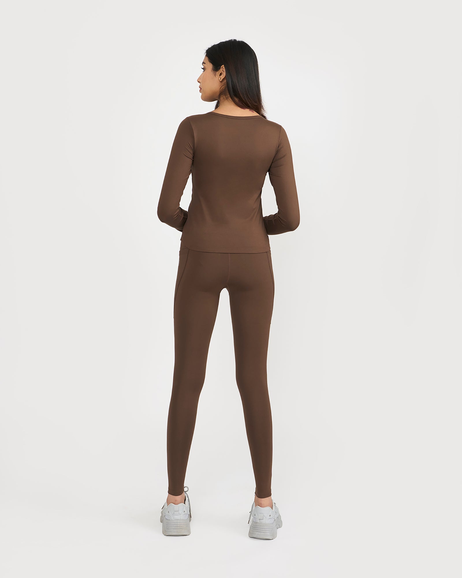 Zen Full Sleeves Top with In-built Sports Bra & Ankle Length Leggings Co-ord Set