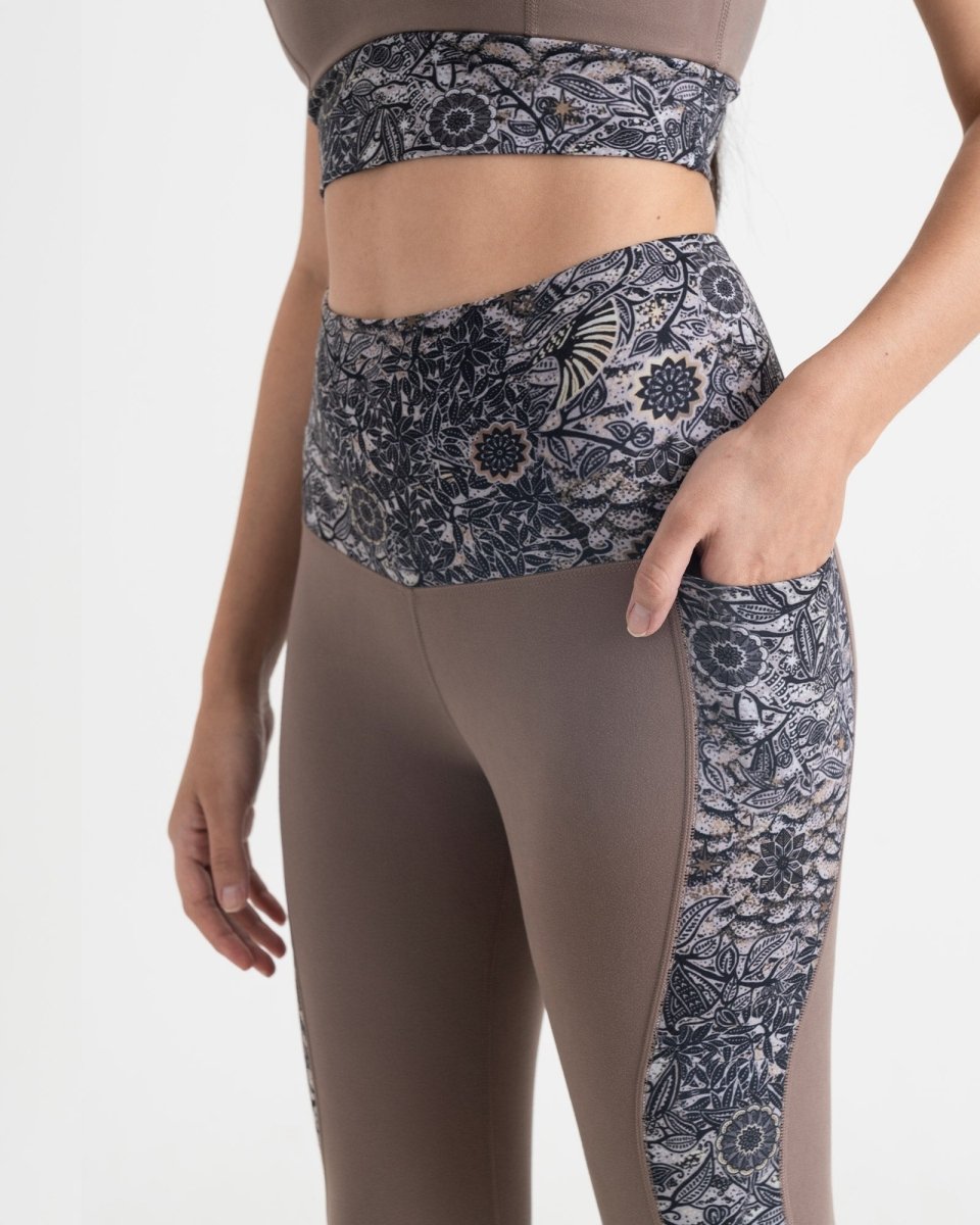 Majestic Flora 7/8 Leggings and 2-in-1 Crop Top Co-ord Set
