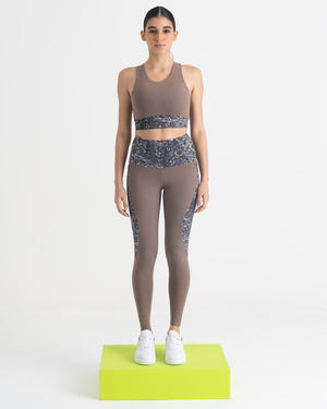 Majestic Flora 7/8 Leggings and 2-in-1 Crop Top Co-ord Set