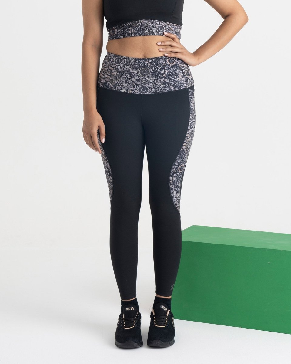 Majestic Flora 7/8 Leggings and 2-in-1 Crop Top Co-ord Set