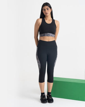 Majestic Flora Capris and 2-in-1 Crop Top Co-ord Set