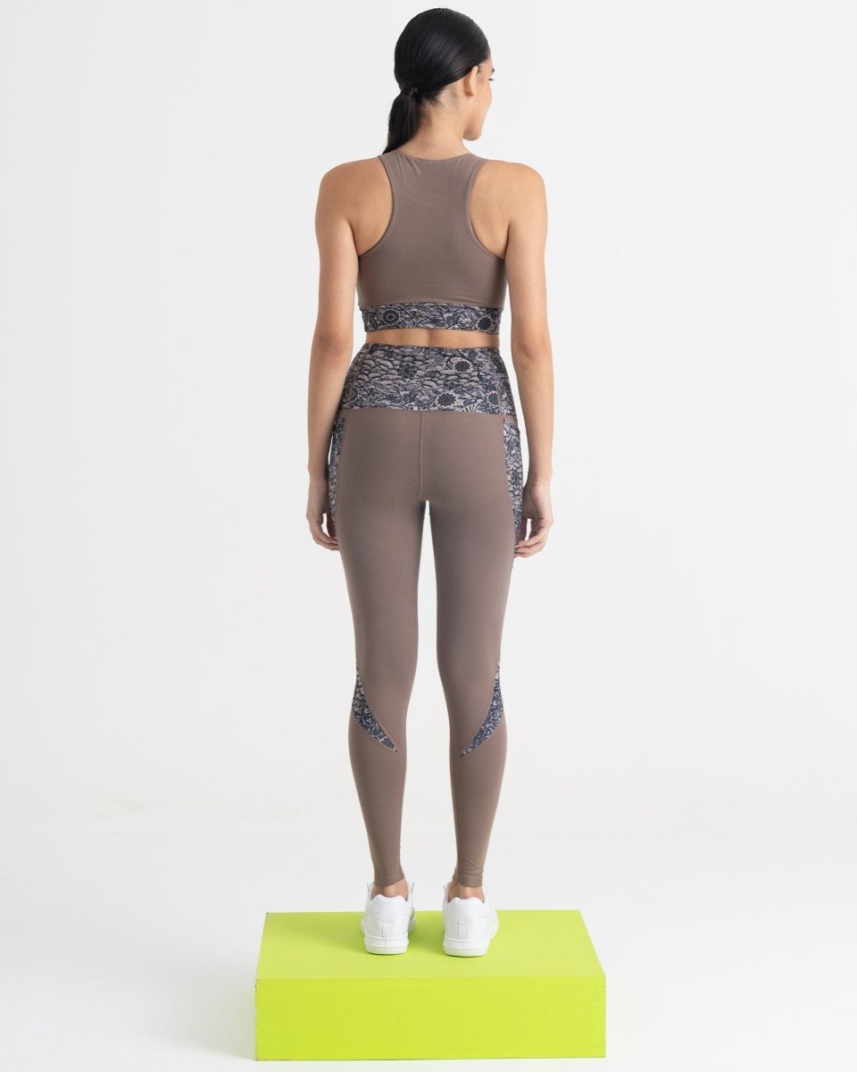 Majestic Flora 7/8 Leggings and 2-in-1 Crop Top Co-ord Set