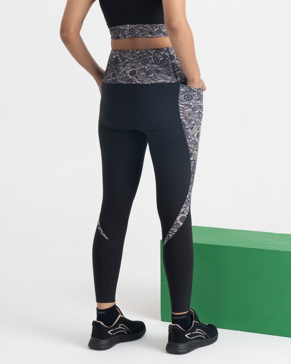 Majestic Flora 7/8 Leggings and 2-in-1 Crop Top Co-ord Set
