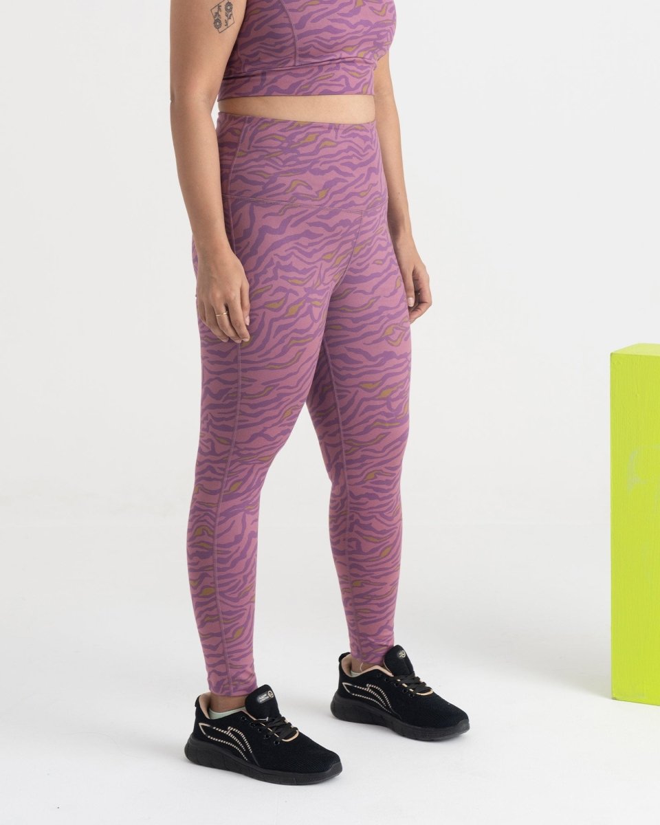 Safari Chic 7/8 Leggings and 2-in-1 Crop Top Co-ord Set
