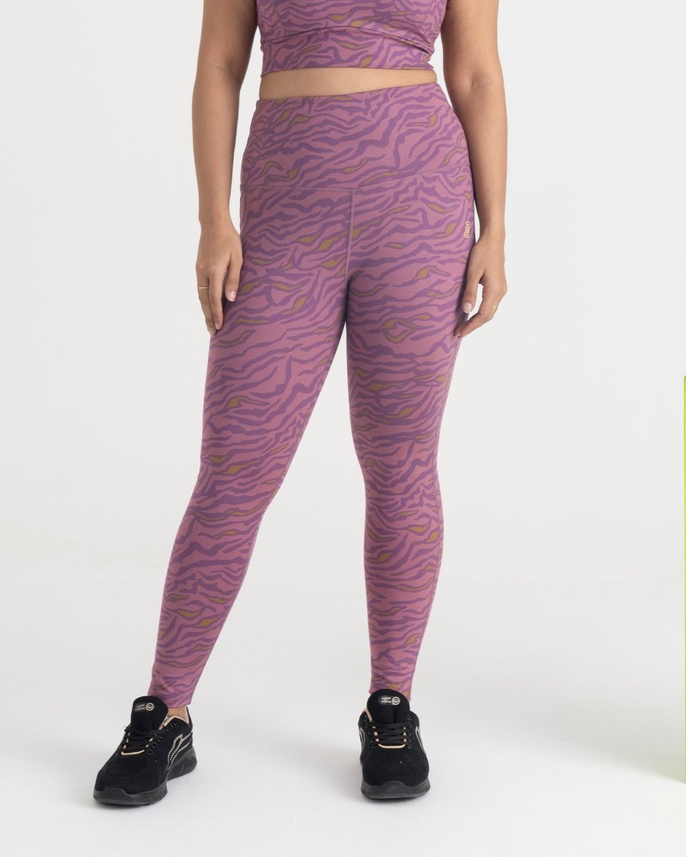 Safari Chic 7/8 Leggings and 2-in-1 Crop Top Co-ord Set